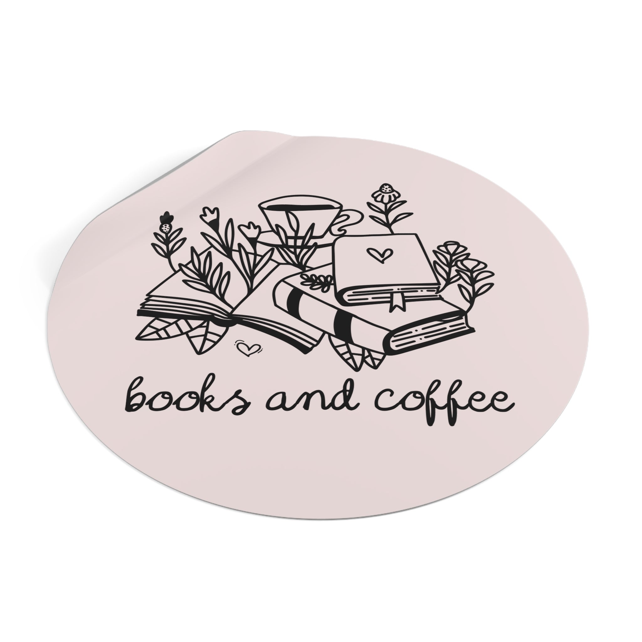 Books and Coffee Sticker with Flowers: Book Lover Gift Idea for Bookworm, Librarian Who Loves Coffee, Romance Reader Gift, Coffee Lover - Opal and June