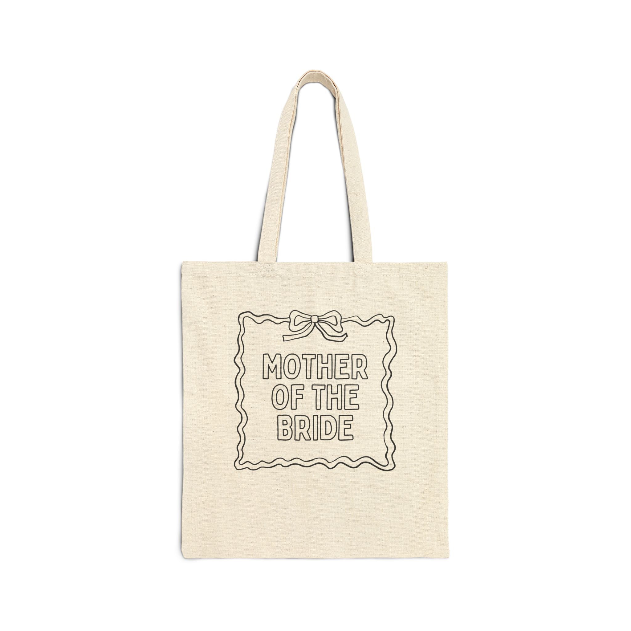 Bridesmaid Bridal Party Tote Bag: Cute Bachelorette Party Painting Coloring or DIY Activity, Mother of the Bride - Opal and June