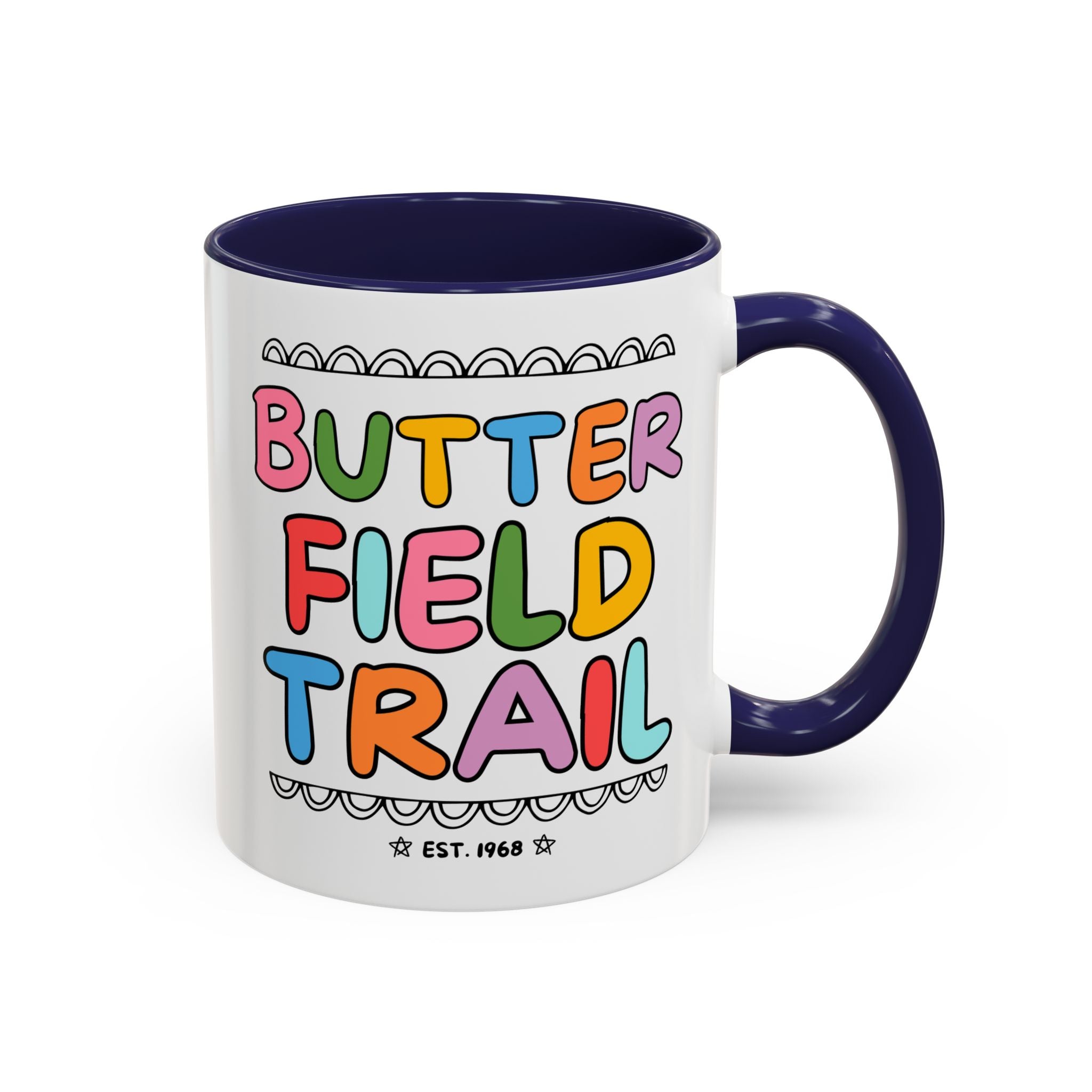Butterfield Trail Elementary Coffee Mug: Rainbow Letters - Opal and June