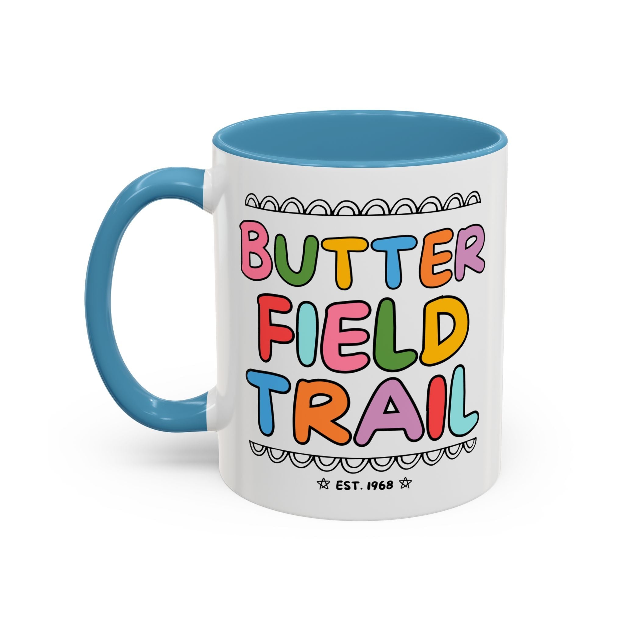 Butterfield Trail Elementary Coffee Mug: Rainbow Letters - Opal and June