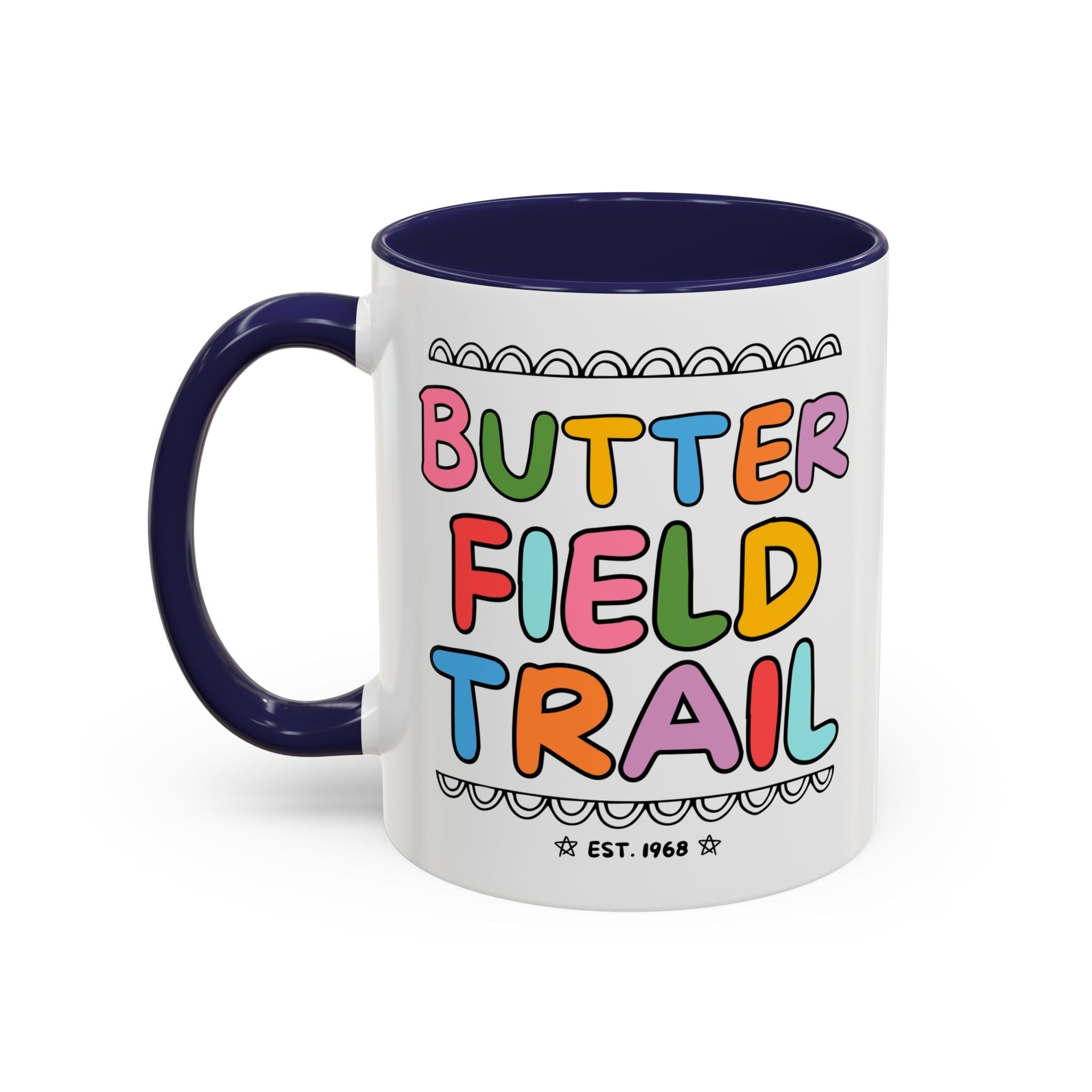 Butterfield Trail Elementary Coffee Mug: Rainbow Letters - Opal and June