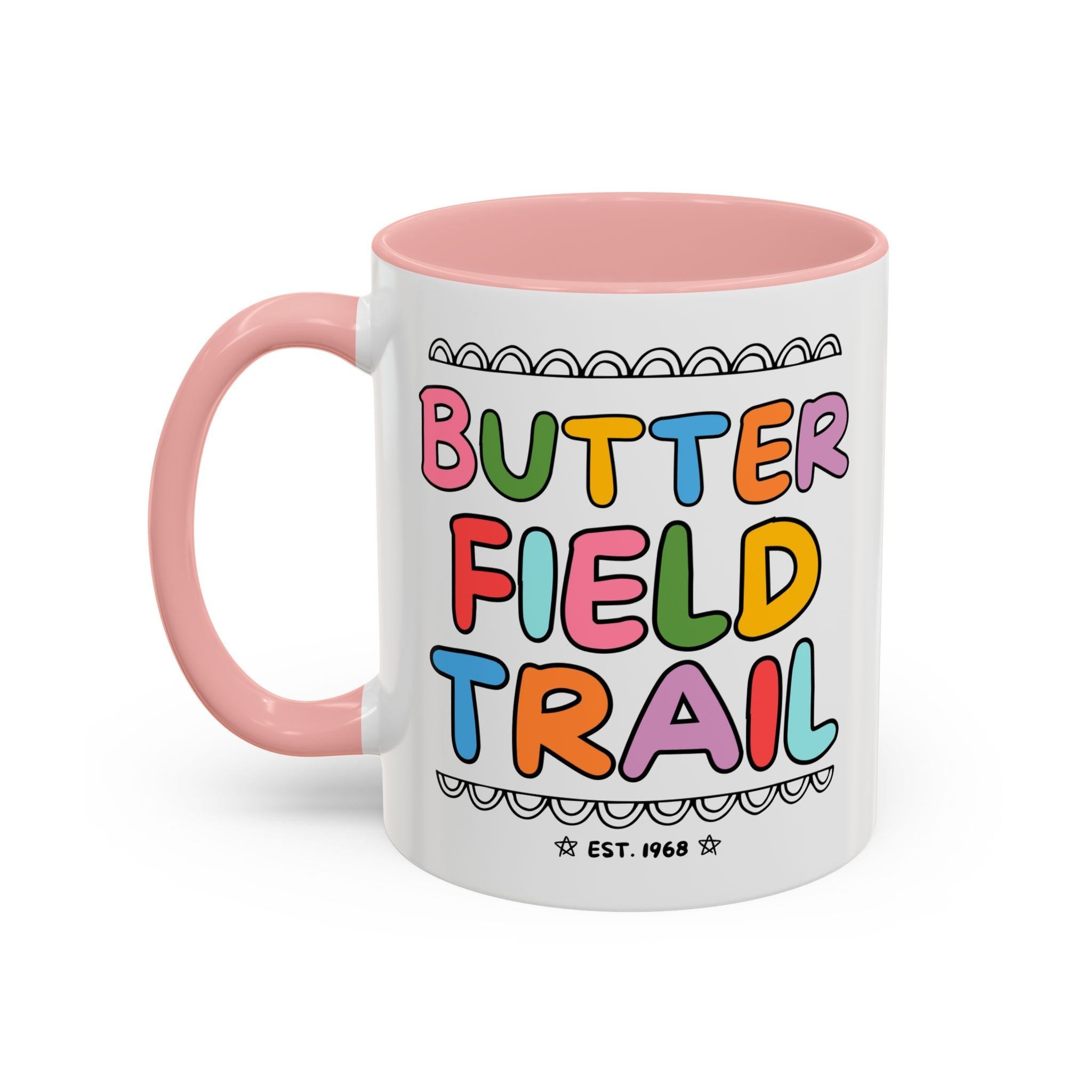 Butterfield Trail Elementary Coffee Mug: Rainbow Letters - Opal and June