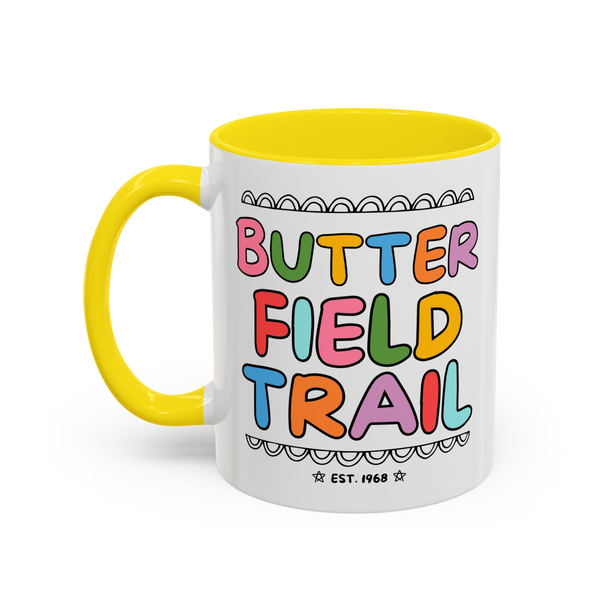 Butterfield Trail Elementary Coffee Mug: Rainbow Letters - Opal and June