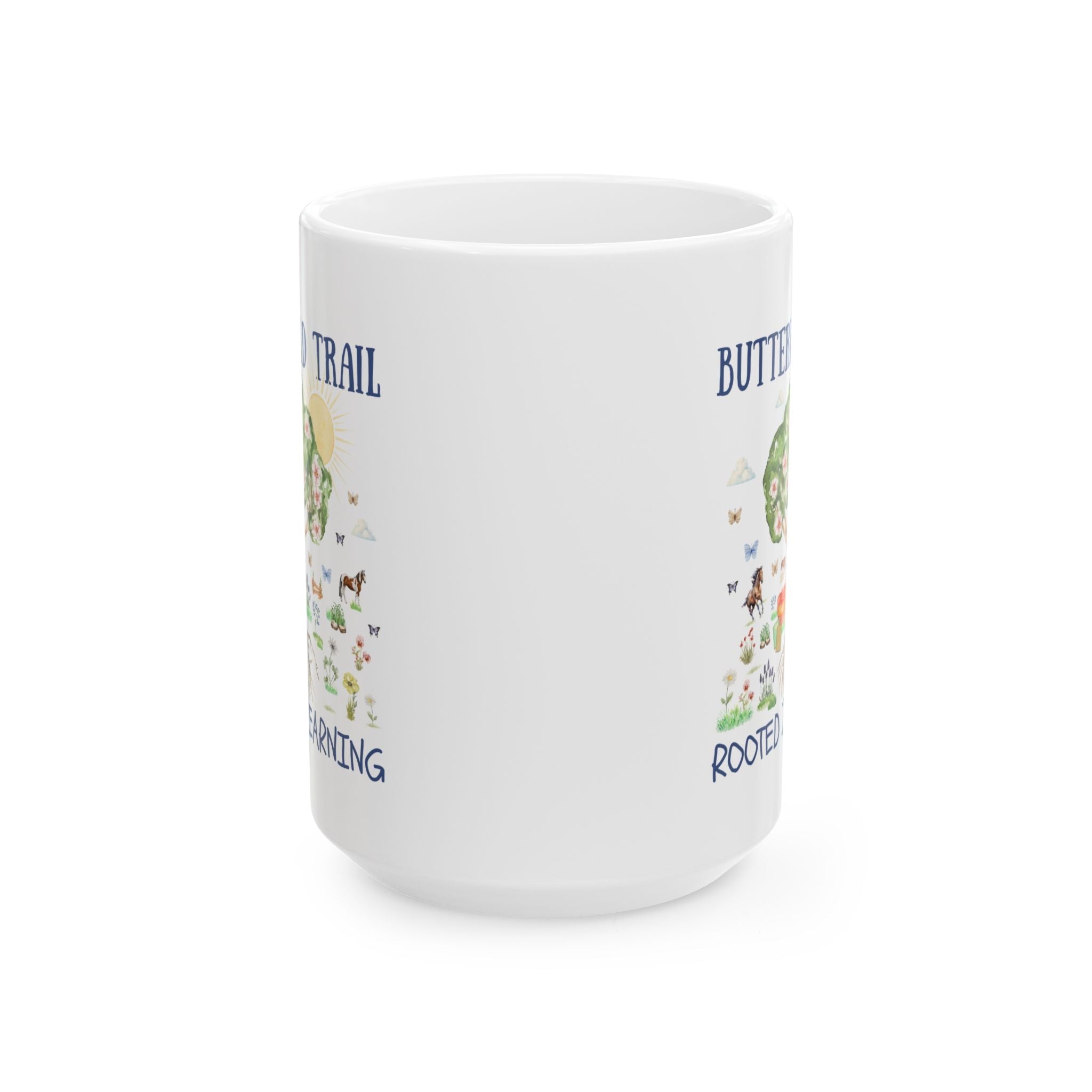 Butterfield Trail Elementary Coffee Mug: Rooted in Learning | FPS + Opal and June 15 Oz Coffee Mug, Fayetteville Public Schools - Opal and June