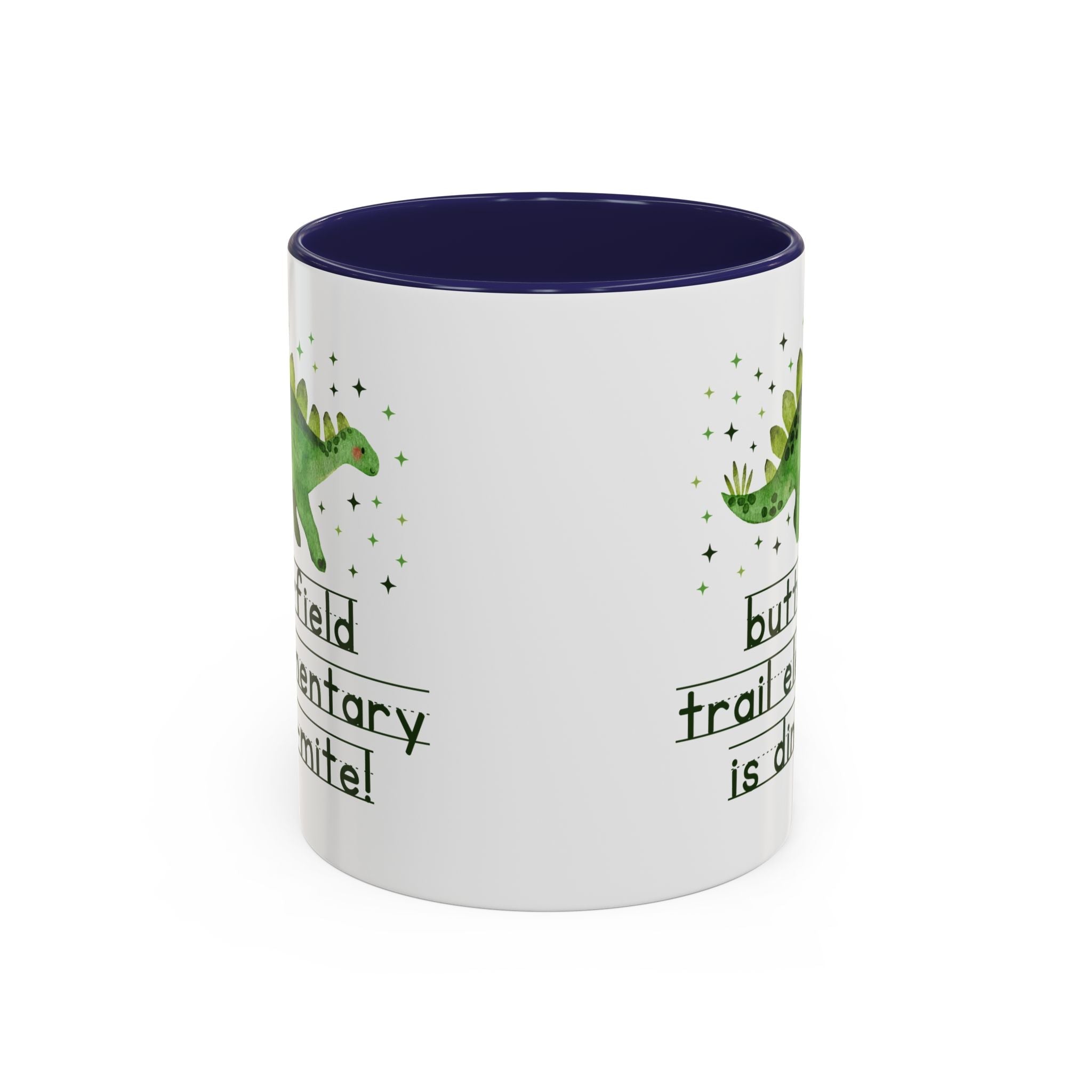 Butterfield Trail Elementary School 11 Oz Coffee Mug: Butterfield Trail Elementary is Dino - Mite! | FPS + Opal and June Coffee Mug, Fayetteville Public Schools - Opal and June