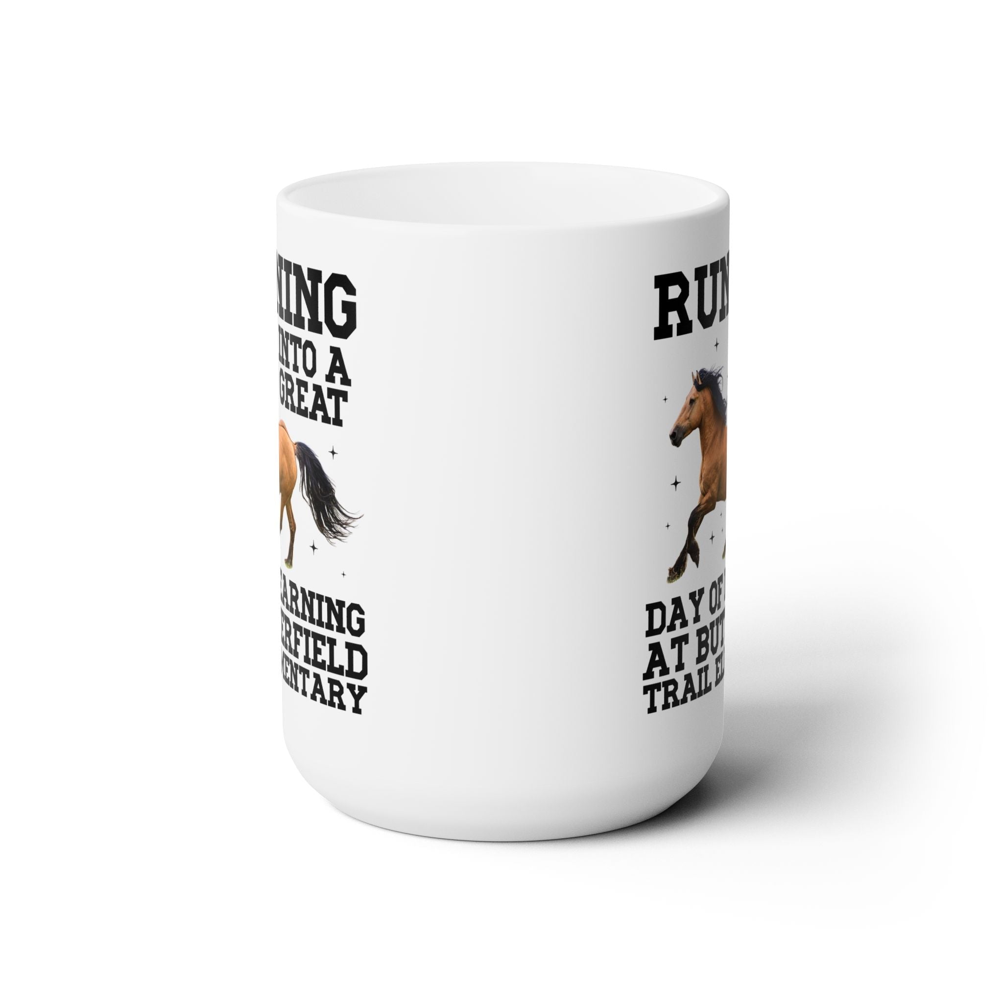 Butterfield Trail Elementary School 15 Oz Coffee Mug: Running Into a Great Day of Learning | FPS + Opal and June Coffee Mug, Fayetteville Public Schools - Opal and June