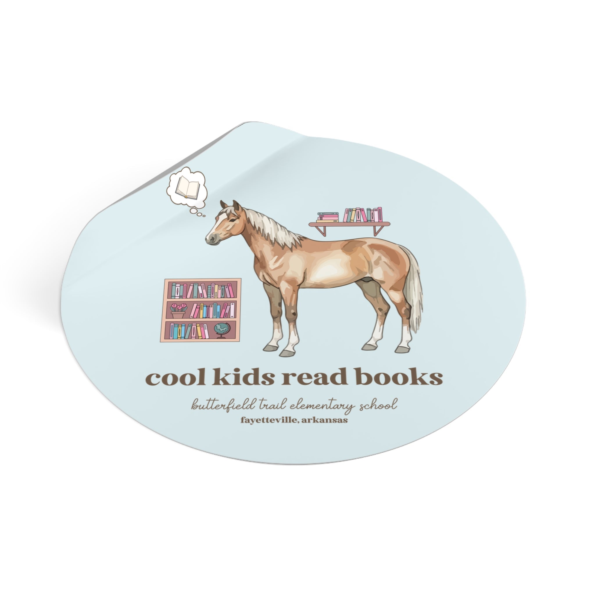 Butterfield Trail Elementary School Sticker: Cool Kids Read Books - Opal and June
