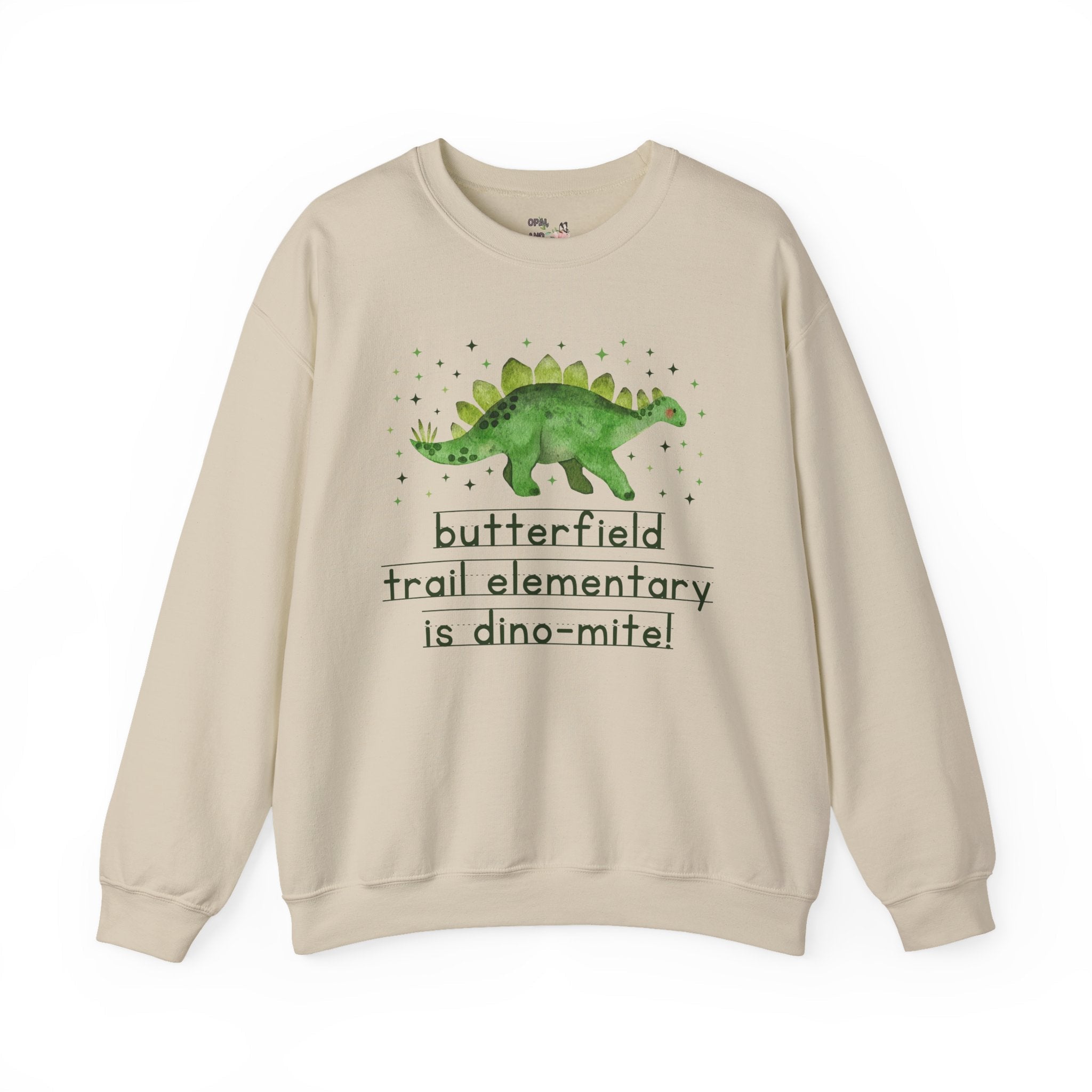 Butterfield Trail Elementary School Sweatshirt: Butterfield Trail Elementary is Dino - Mite! | FPS + Opal and June Sweatshirt, Fayetteville Public Schools - Opal and June