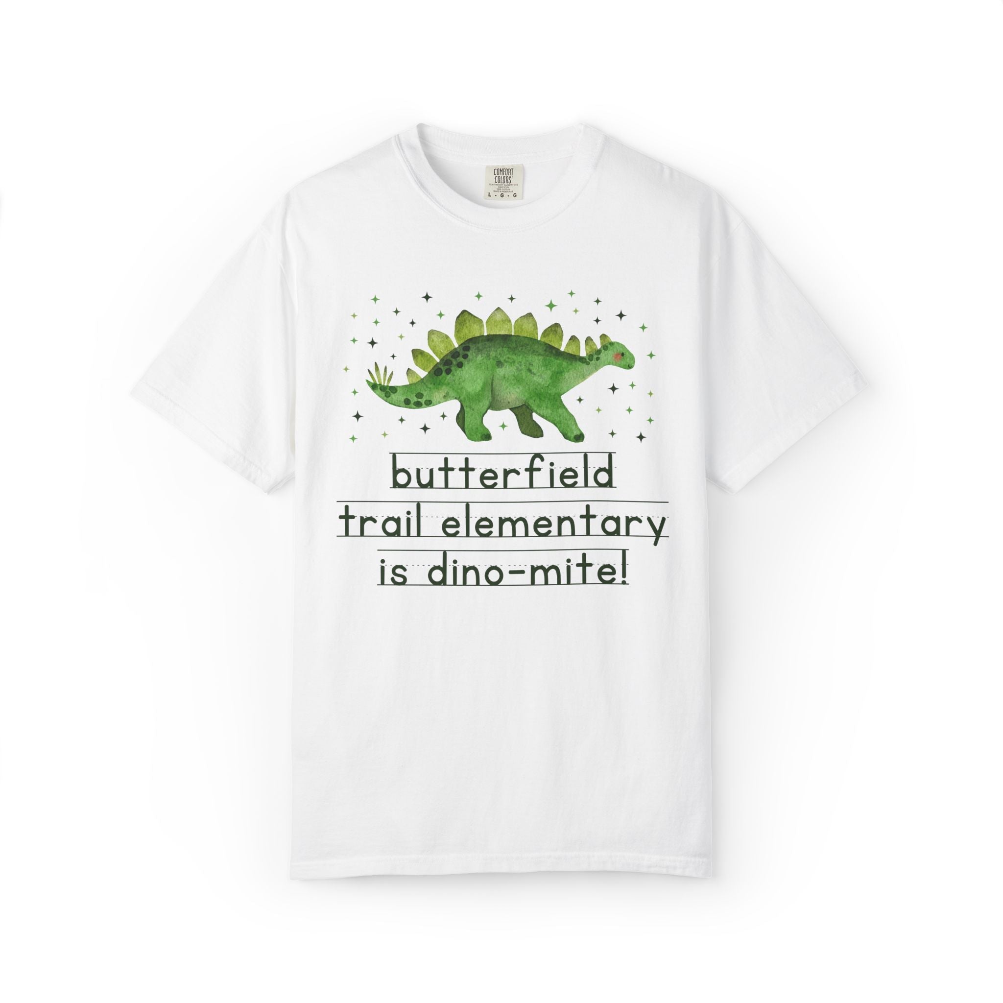Butterfield Trail Elementary School Tee Shirt: Butterfield Trail Elementary is Dino - Mite! | FPS + Opal and June Tee Shirt, Fayetteville Public Schools - Opal and June