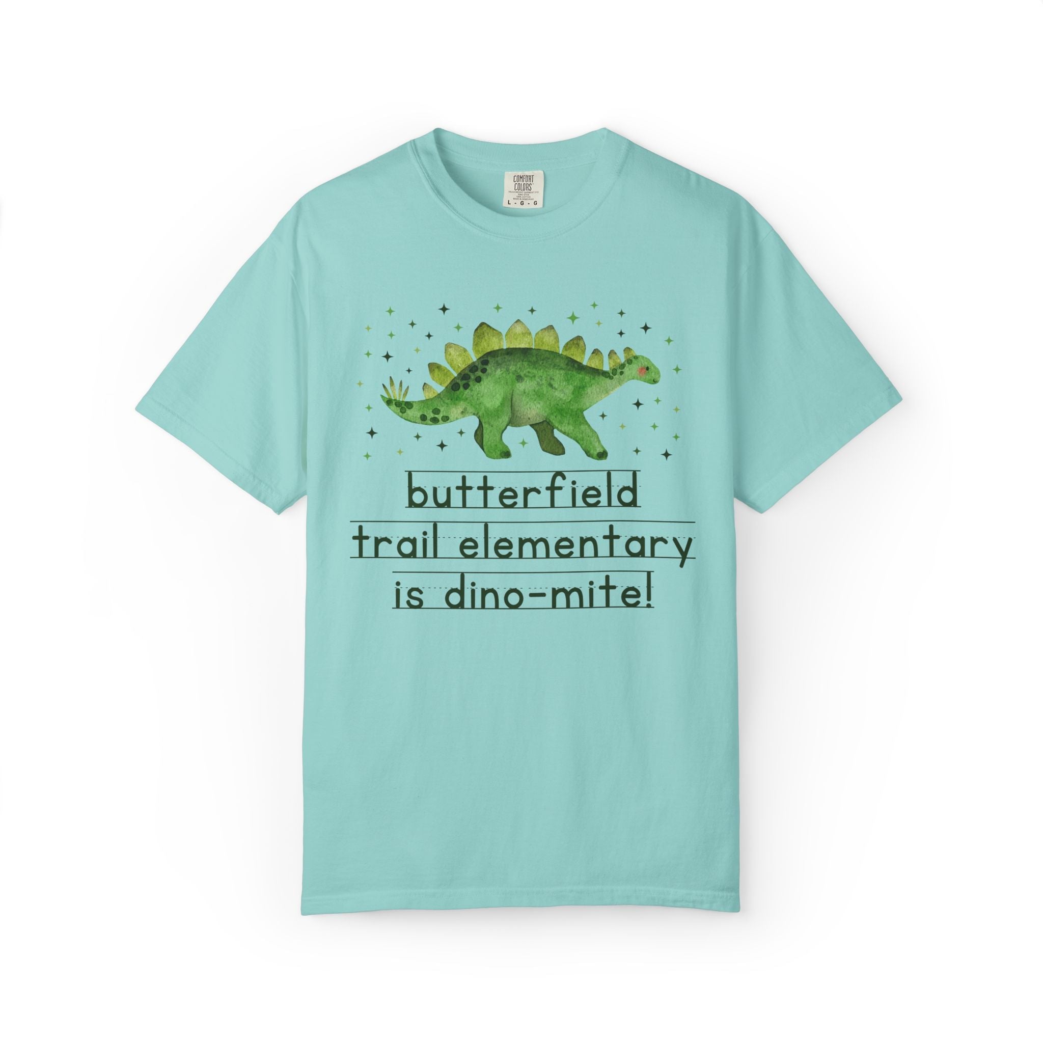 Butterfield Trail Elementary School Tee Shirt: Butterfield Trail Elementary is Dino - Mite! | FPS + Opal and June Tee Shirt, Fayetteville Public Schools - Opal and June
