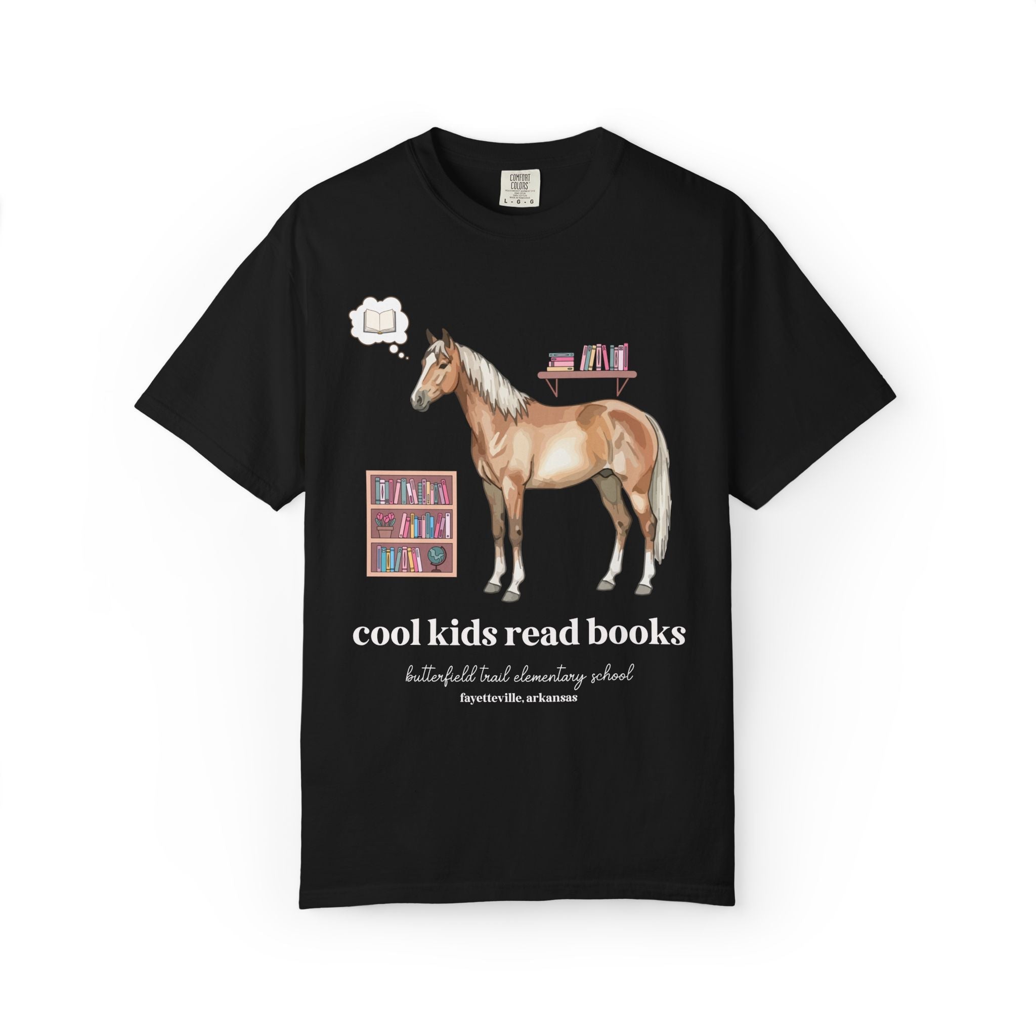 Butterfield Trail Elementary School Tee Shirt: Cool Kids Read Books | FPS + Opal and June Tee Shirt, Fayetteville Public Schools - Opal and June