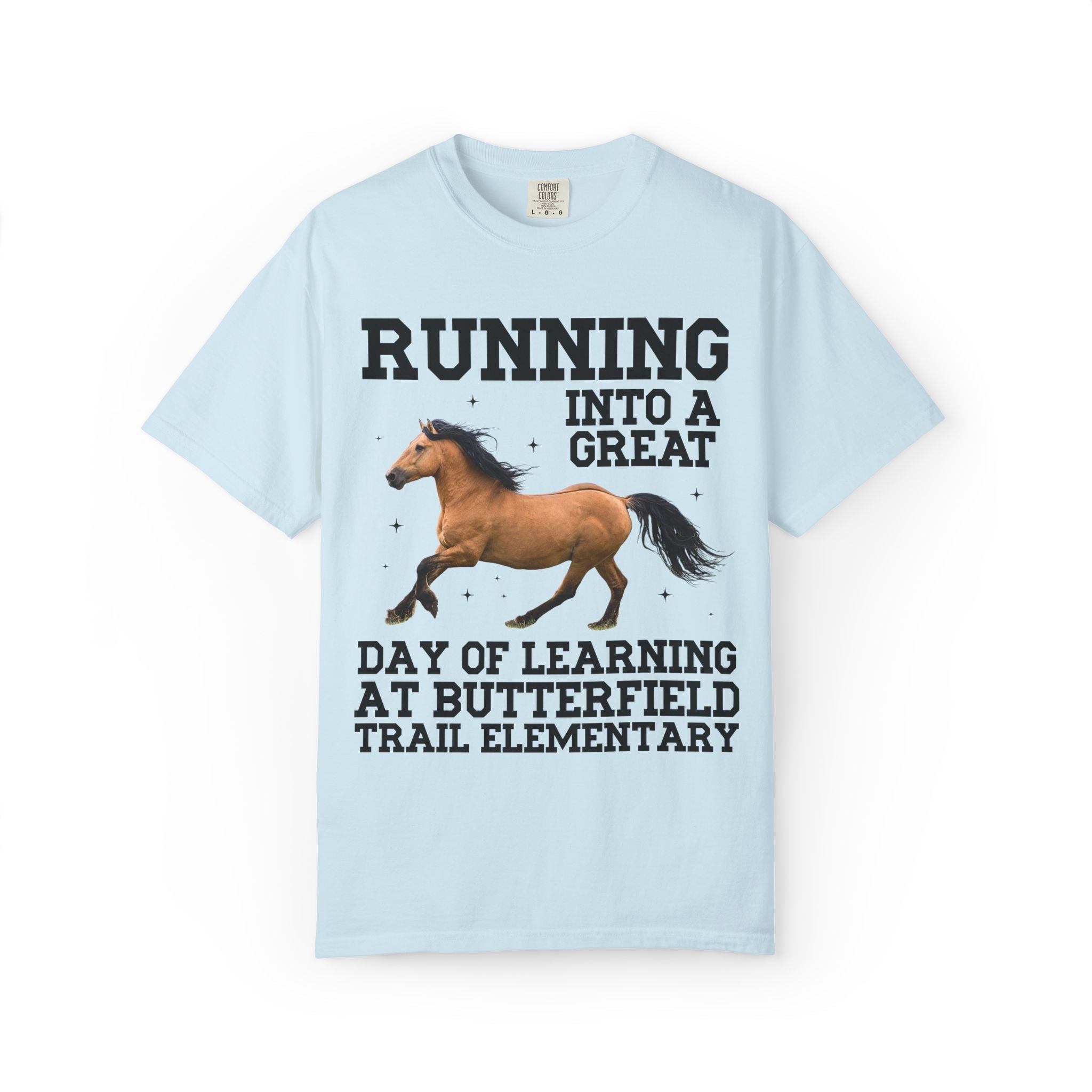 Butterfield Trail Elementary School Tee Shirt: Running Into a Great Day of Learning | FPS + Opal and June Tee Shirt, Fayetteville Public Schools - Opal and June