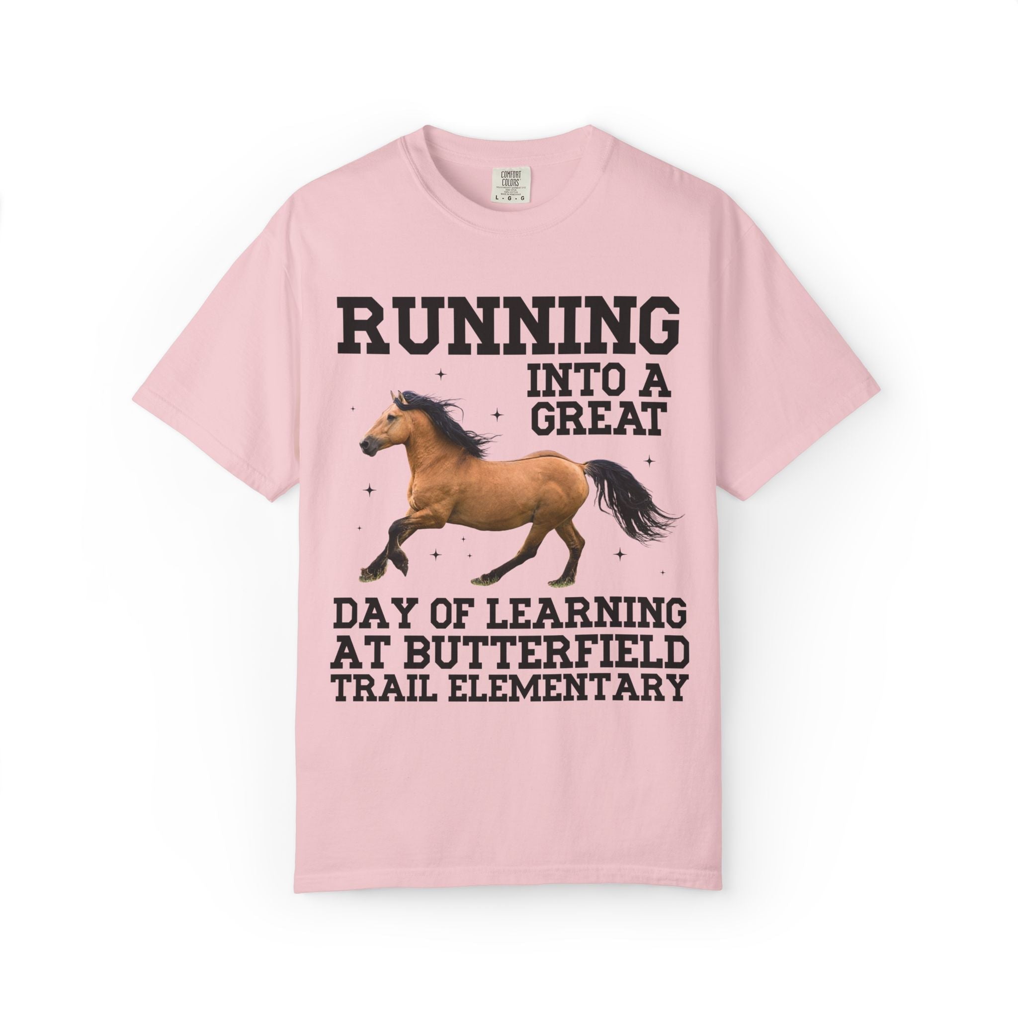 Butterfield Trail Elementary School Tee Shirt: Running Into a Great Day of Learning | FPS + Opal and June Tee Shirt, Fayetteville Public Schools - Opal and June