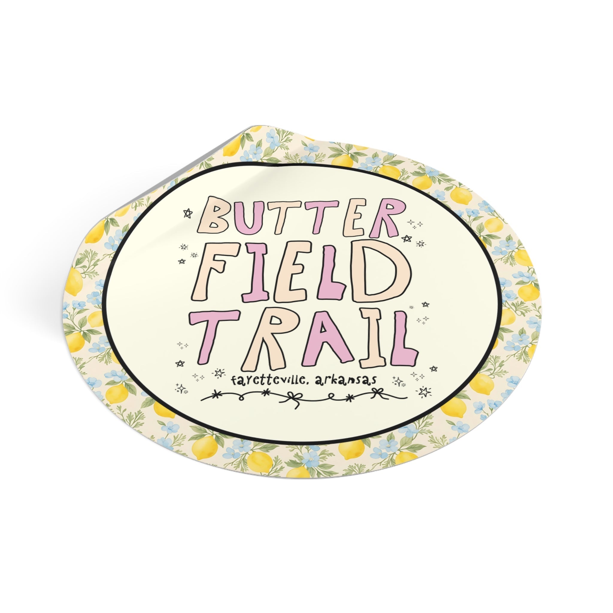 Butterfield Trail Elementary Sticker: Pink and Beige Letters | FPS + Opal and June Sticker, Fayetteville Public Schools - Opal and June