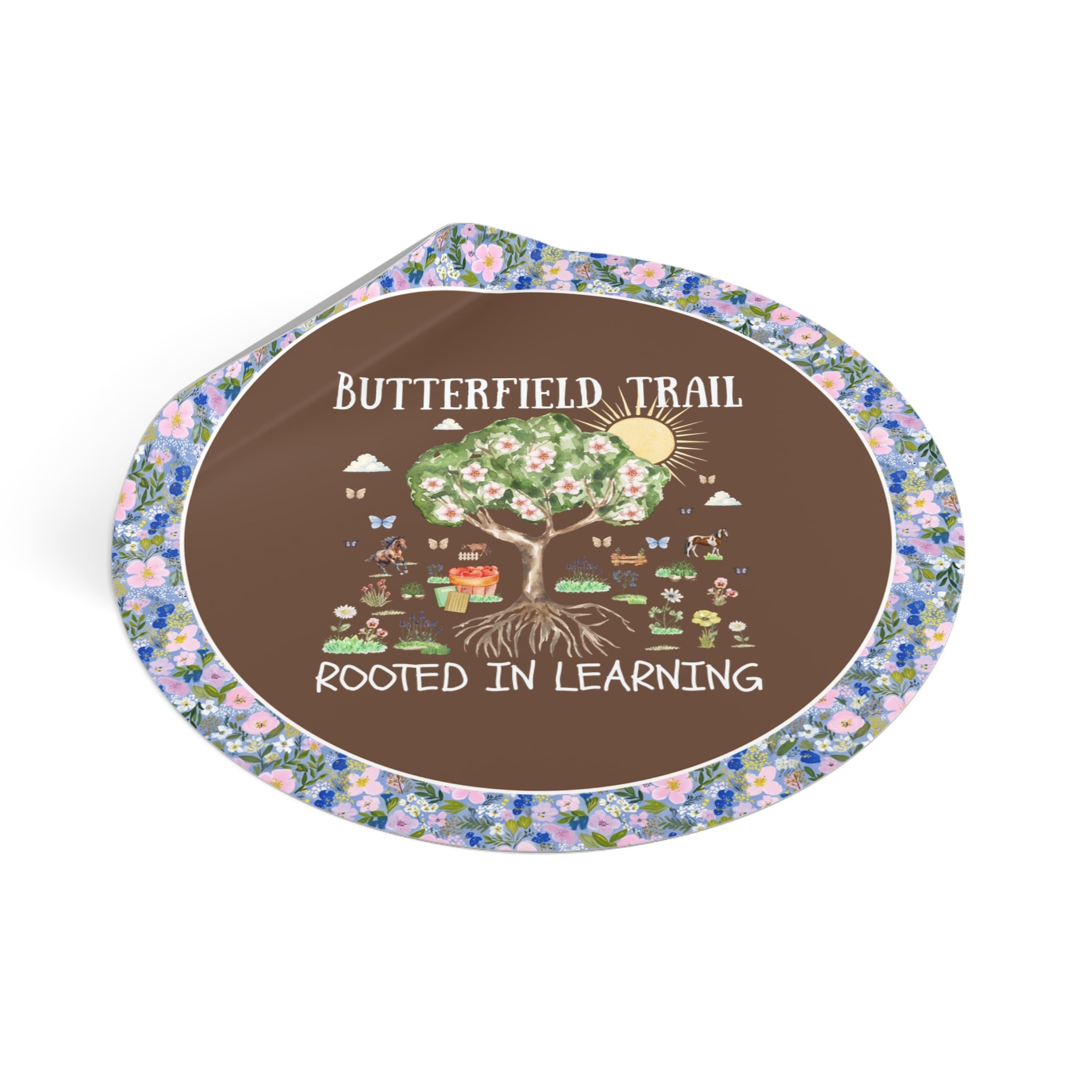 Butterfield Trail Elementary Sticker: Rooted in Learning | FPS + Opal and June Sticker, Fayetteville Public Schools - Opal and June