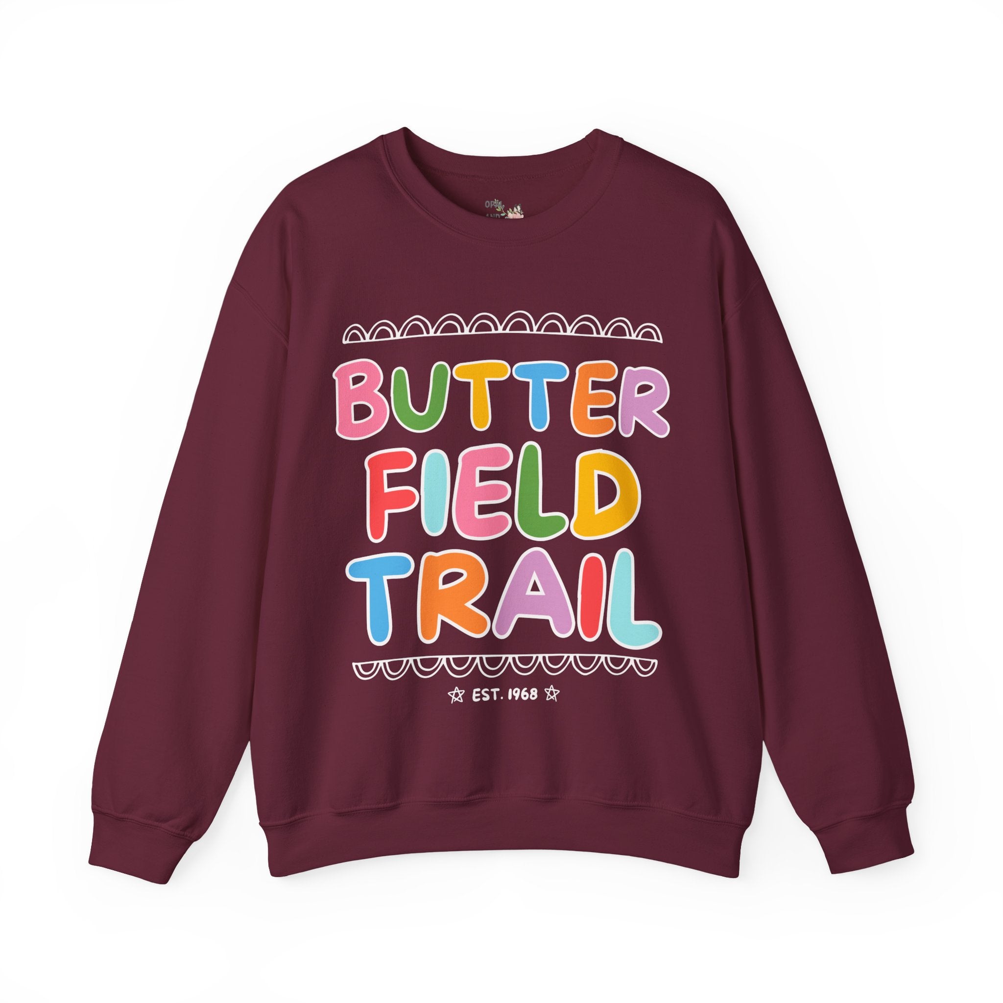Butterfield Trail Elementary Sweatshirt: Rainbow Letters - Opal and June