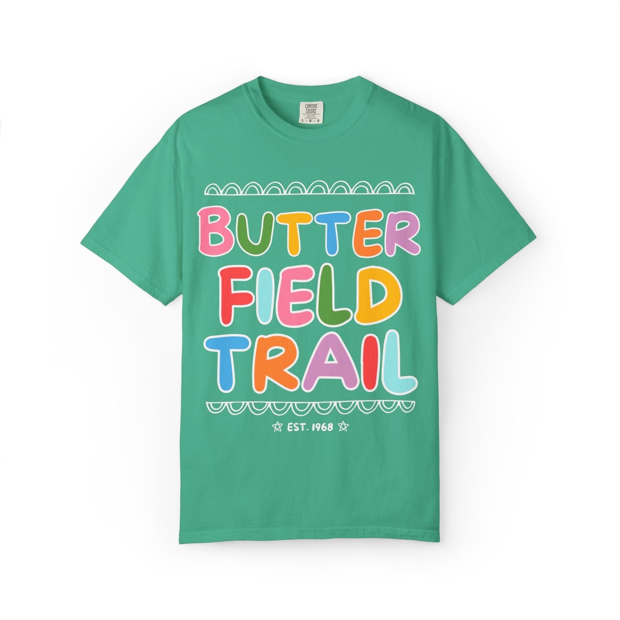 Butterfield Trail Elementary Tee Shirt: Rainbow Letters - Opal and June