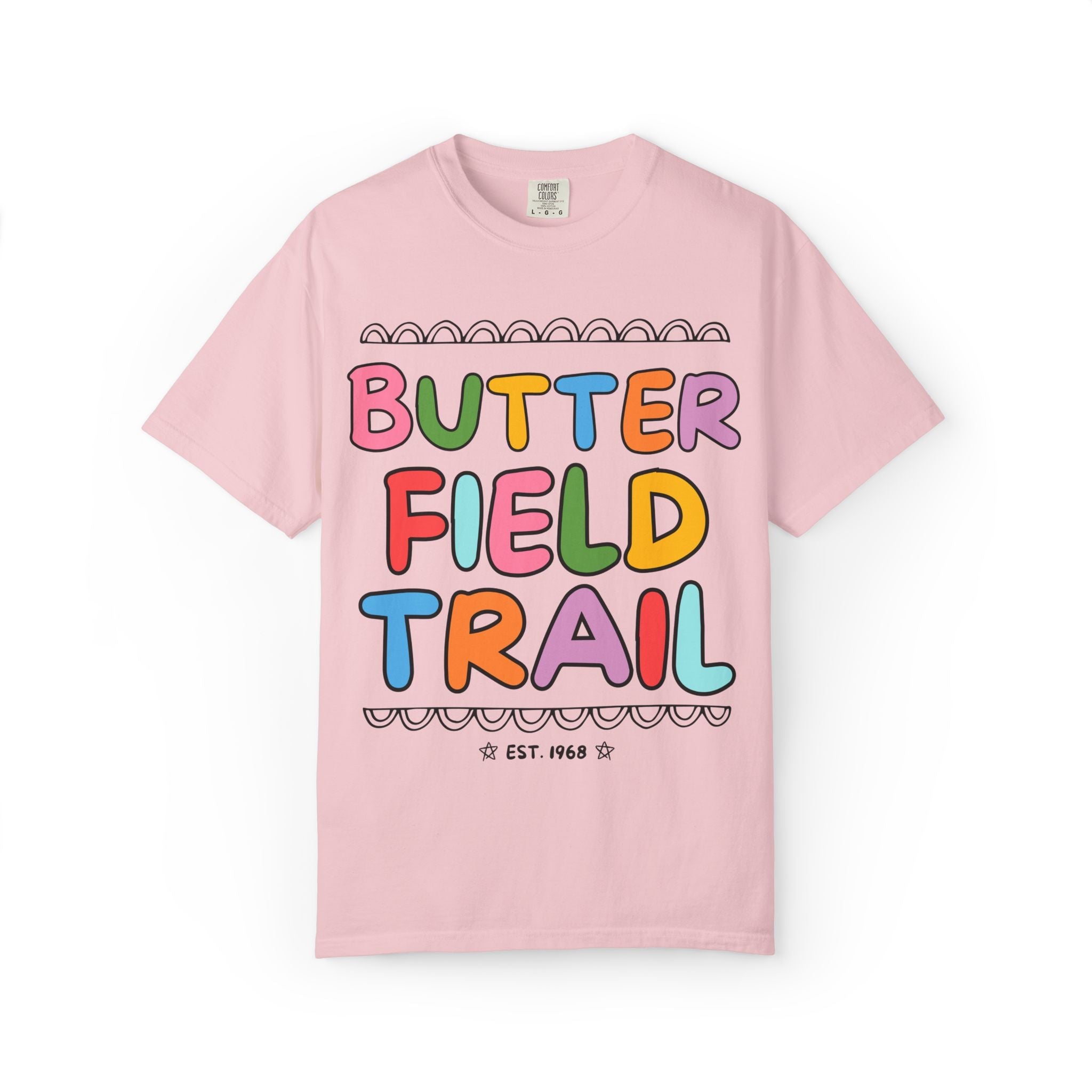 Butterfield Trail Elementary Tee Shirt: Rainbow Letters - Opal and June