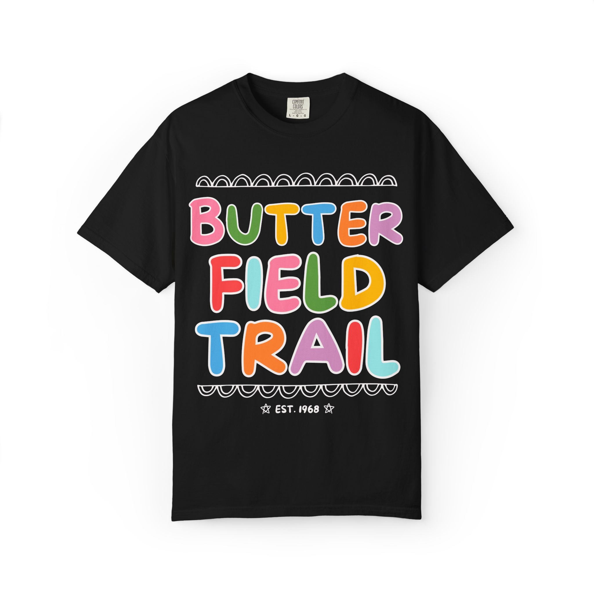 Butterfield Trail Elementary Tee Shirt: Rainbow Letters - Opal and June