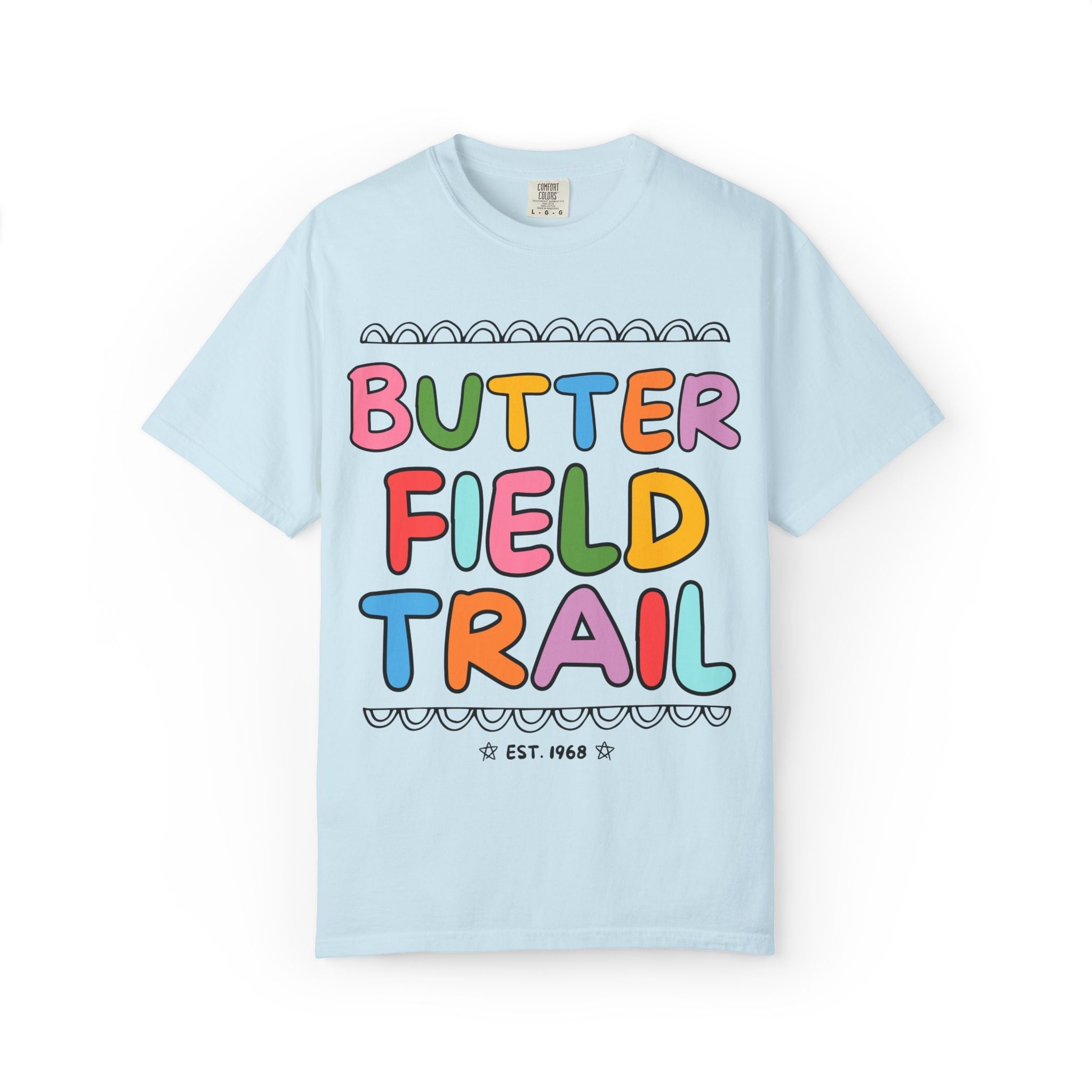 Butterfield Trail Elementary Tee Shirt: Rainbow Letters - Opal and June