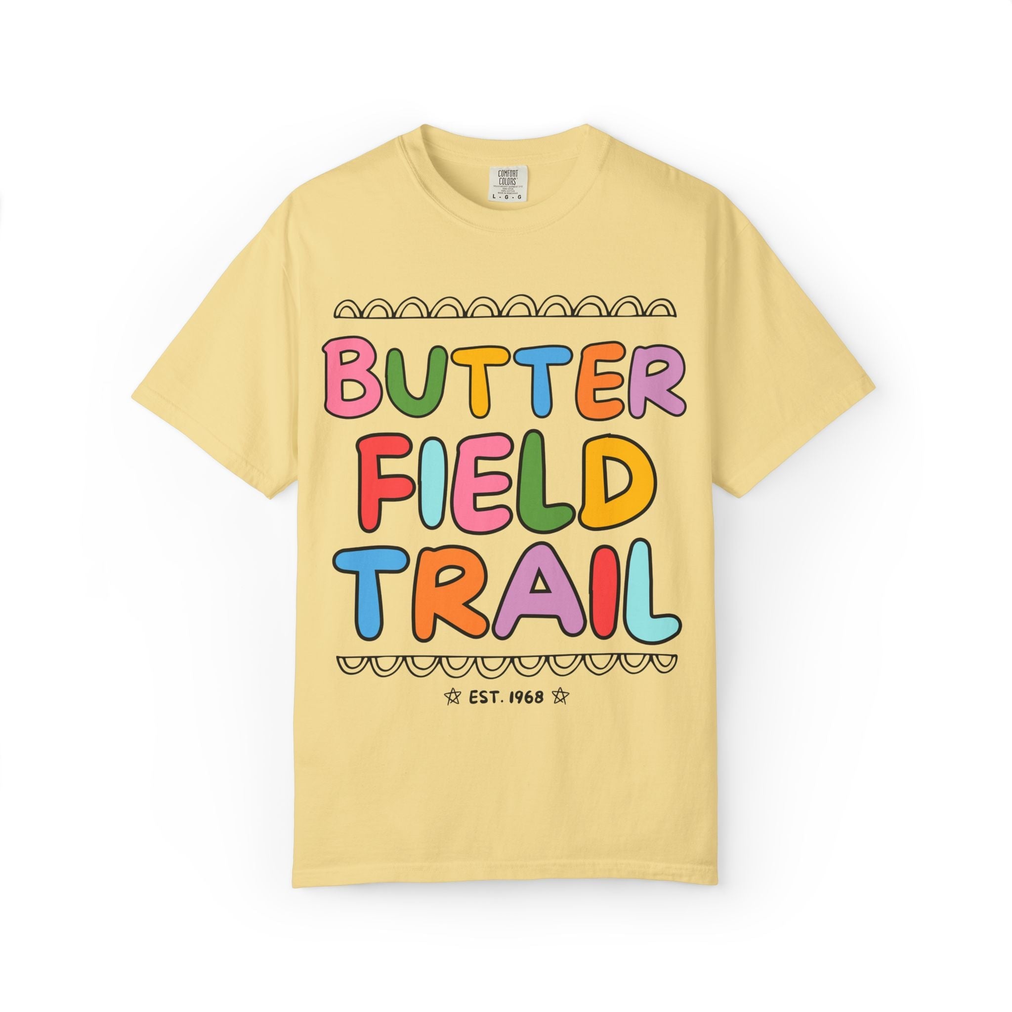 Butterfield Trail Elementary Tee Shirt: Rainbow Letters - Opal and June