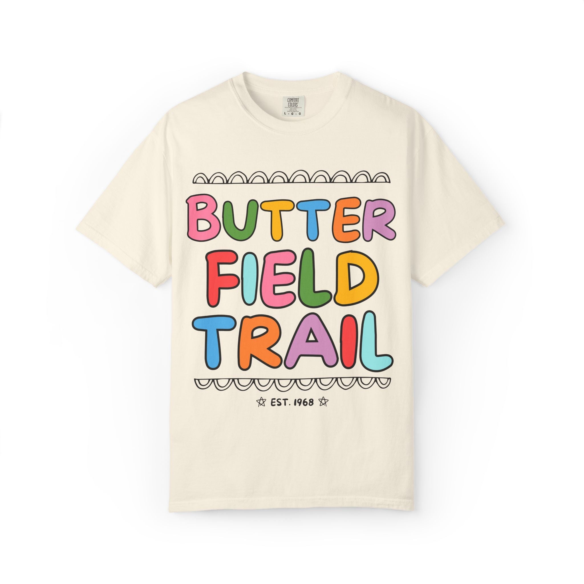 Butterfield Trail Elementary Tee Shirt: Rainbow Letters - Opal and June