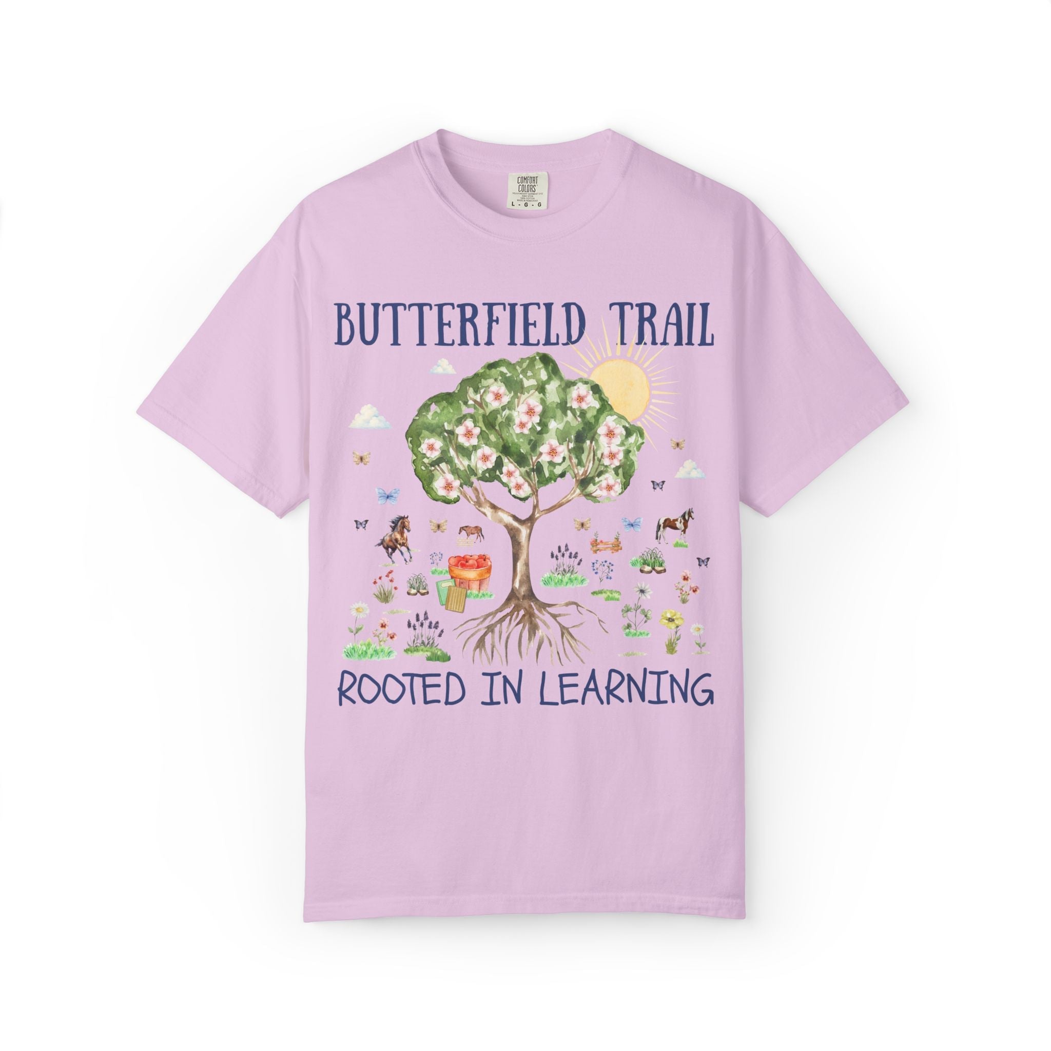 Butterfield Trail Elementary Tee Shirt: Rooted in Learning | FPS + Opal and June Tee Shirt, Fayetteville Public Schools - Opal and June