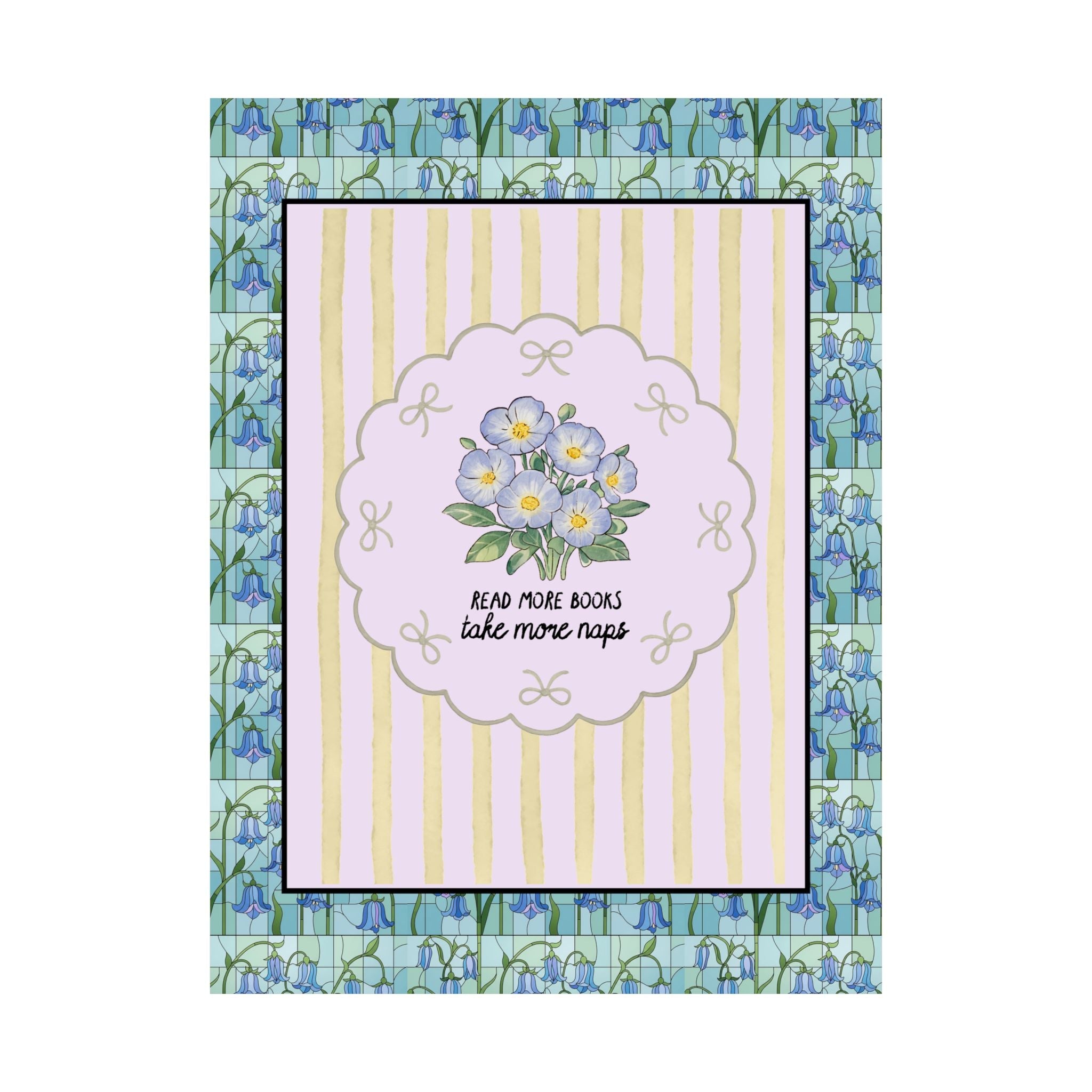 Buy More Books Take More Naps Poster with Flowers: Cute Bookish Gift for Romance Reader or Literature Major, Boho Flower Book Lover Gift - Opal and June