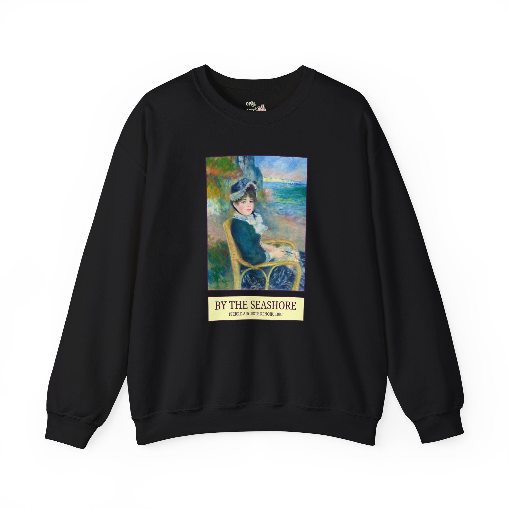 By the Seashore by Pierre-Auguste Renoir Art History Buff Sweatshirt, Late 19th Century Art Historian Gift for Museum Lover, Beach Trip Crewneck - Opal and June