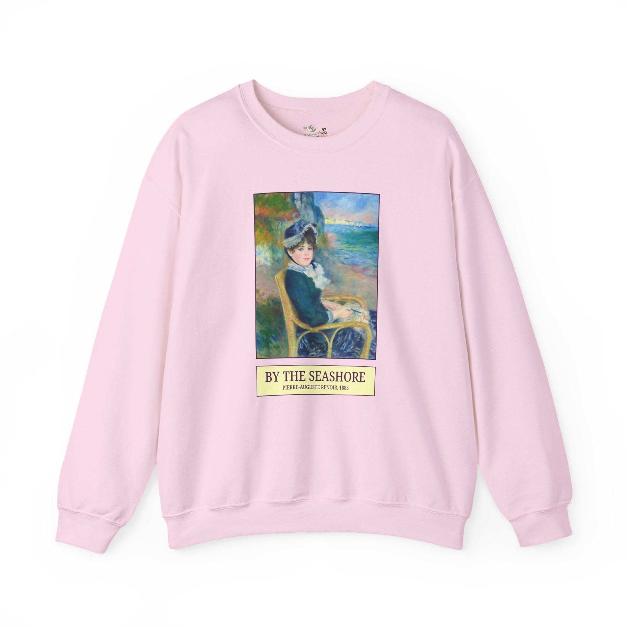 By the Seashore by Pierre-Auguste Renoir Art History Buff Sweatshirt, Late 19th Century Art Historian Gift for Museum Lover, Beach Trip Crewneck - Opal and June