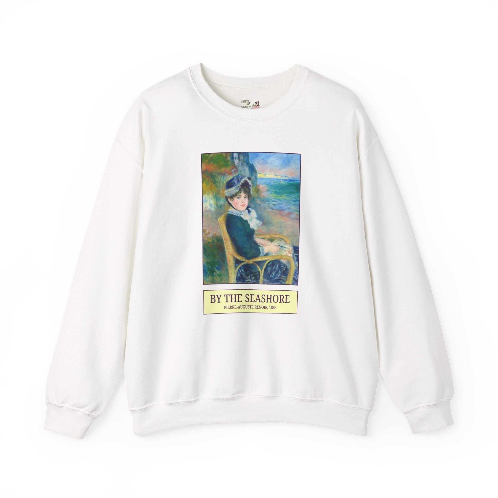 By the Seashore by Pierre-Auguste Renoir Art History Buff Sweatshirt, Late 19th Century Art Historian Gift for Museum Lover, Beach Trip Crewneck - Opal and June