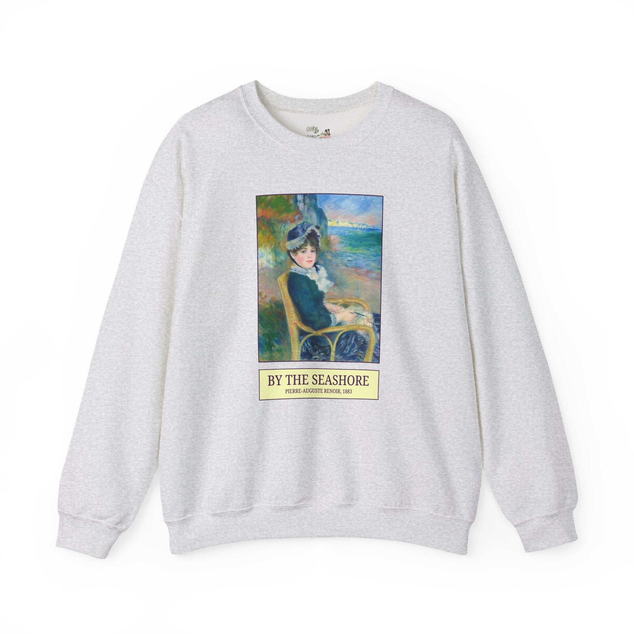 By the Seashore by Pierre-Auguste Renoir Art History Buff Sweatshirt, Late 19th Century Art Historian Gift for Museum Lover, Beach Trip Crewneck - Opal and June