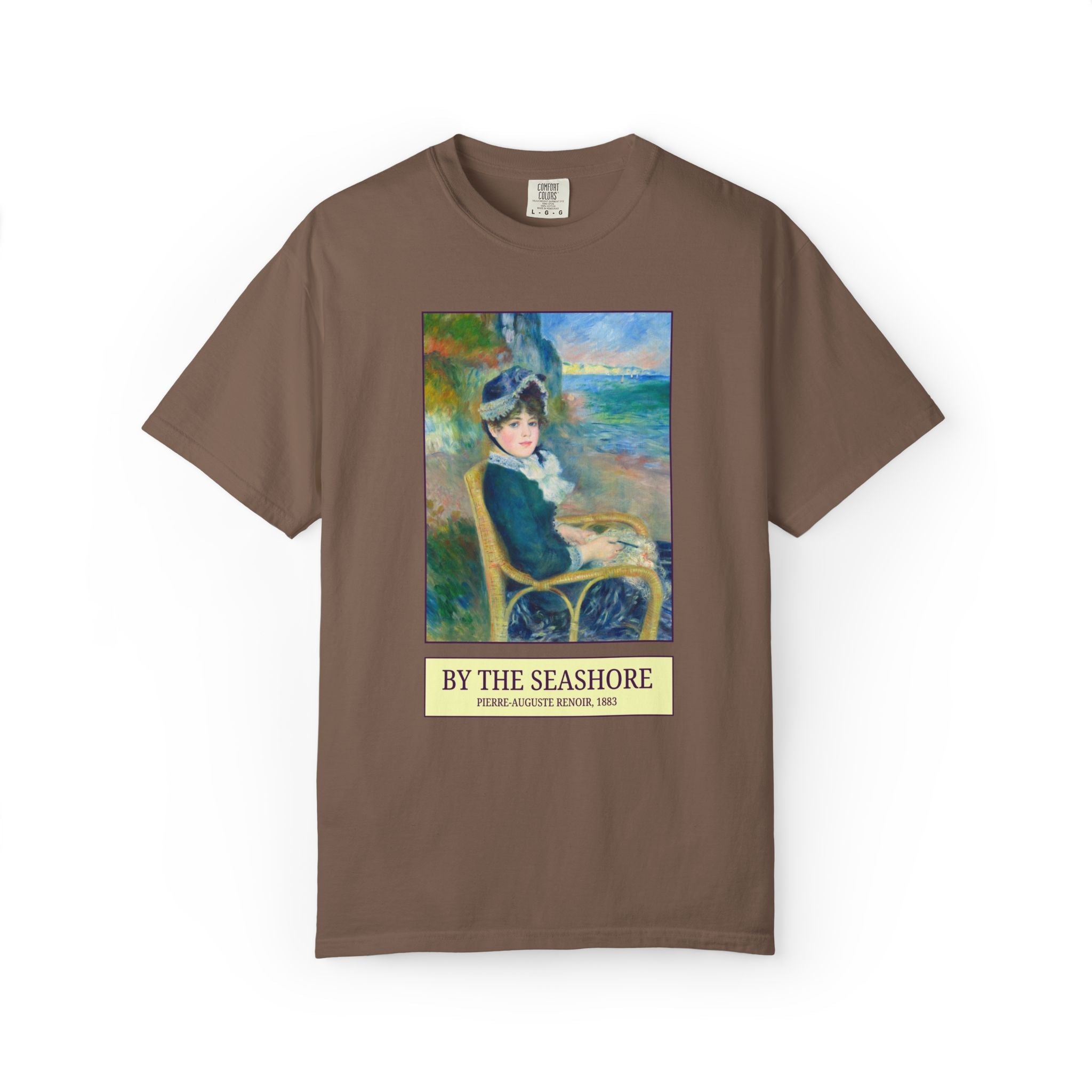 By the Seashore by Pierre-Auguste Renoir Art History Buff Tee Shirt, Late 19th Century Art Historian Gift for Museum Lover, Beach Trip Tee - Opal and June