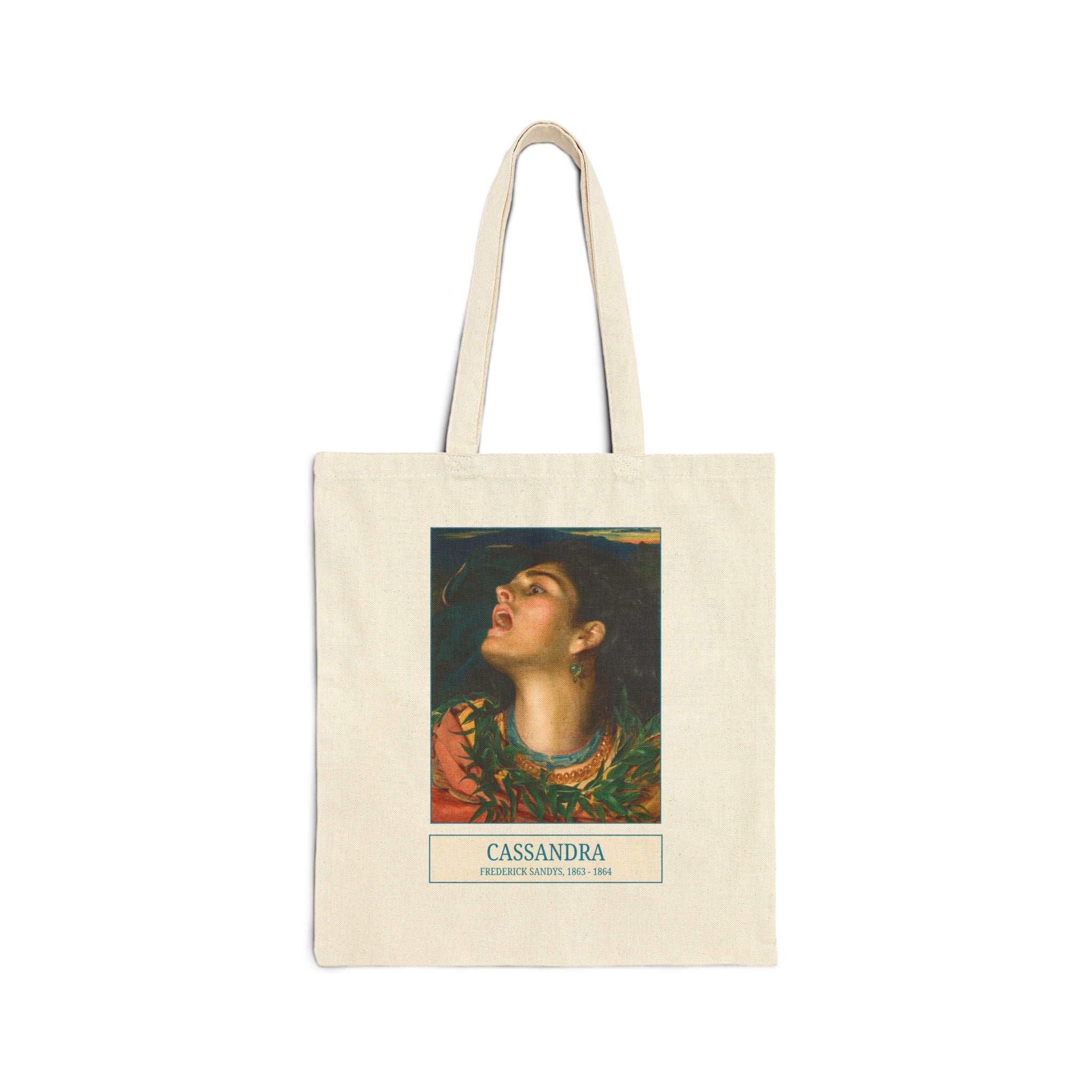 Cassandra Greek Mythology Art History Tote Bag, Famous Painting by Frederick Sands, 19th Century Pre - Raphaelite Brotherhood Art Lover Gift - Opal and June