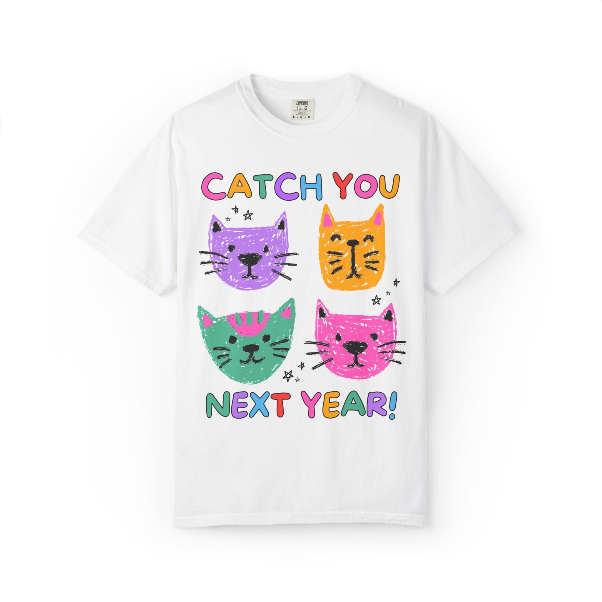 Cat Last Day of School Teacher Tee Shirt: Catch You Next Year! | Funny Animal Lover End of School Year T-Shirt for Cat Mom or Cat Dad - Opal and June