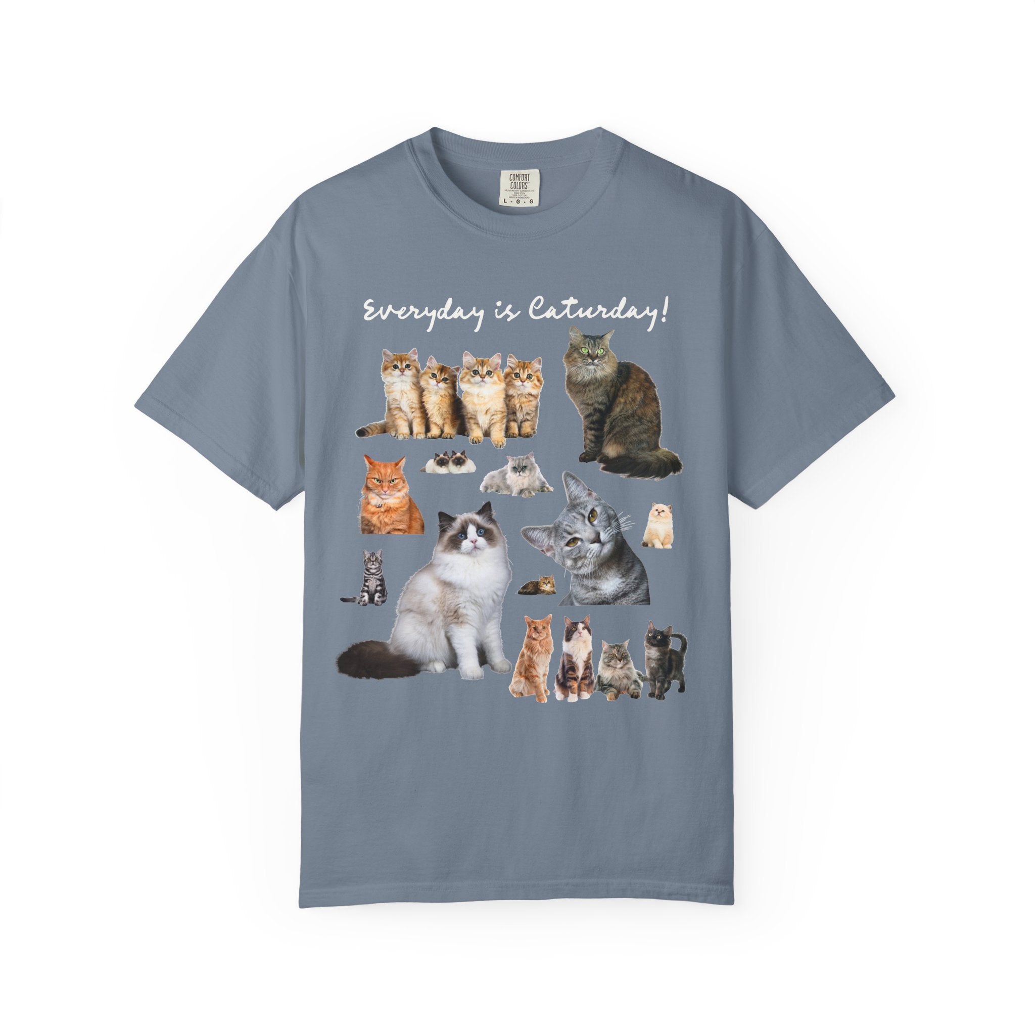 Cat Lover T-Shirt with Photos of Kittens and Cats, Silly Cat Mom or Cat Dad T-Shirt for Cat Owner or Friend Getting a Kitten for Birthday - Opal and June