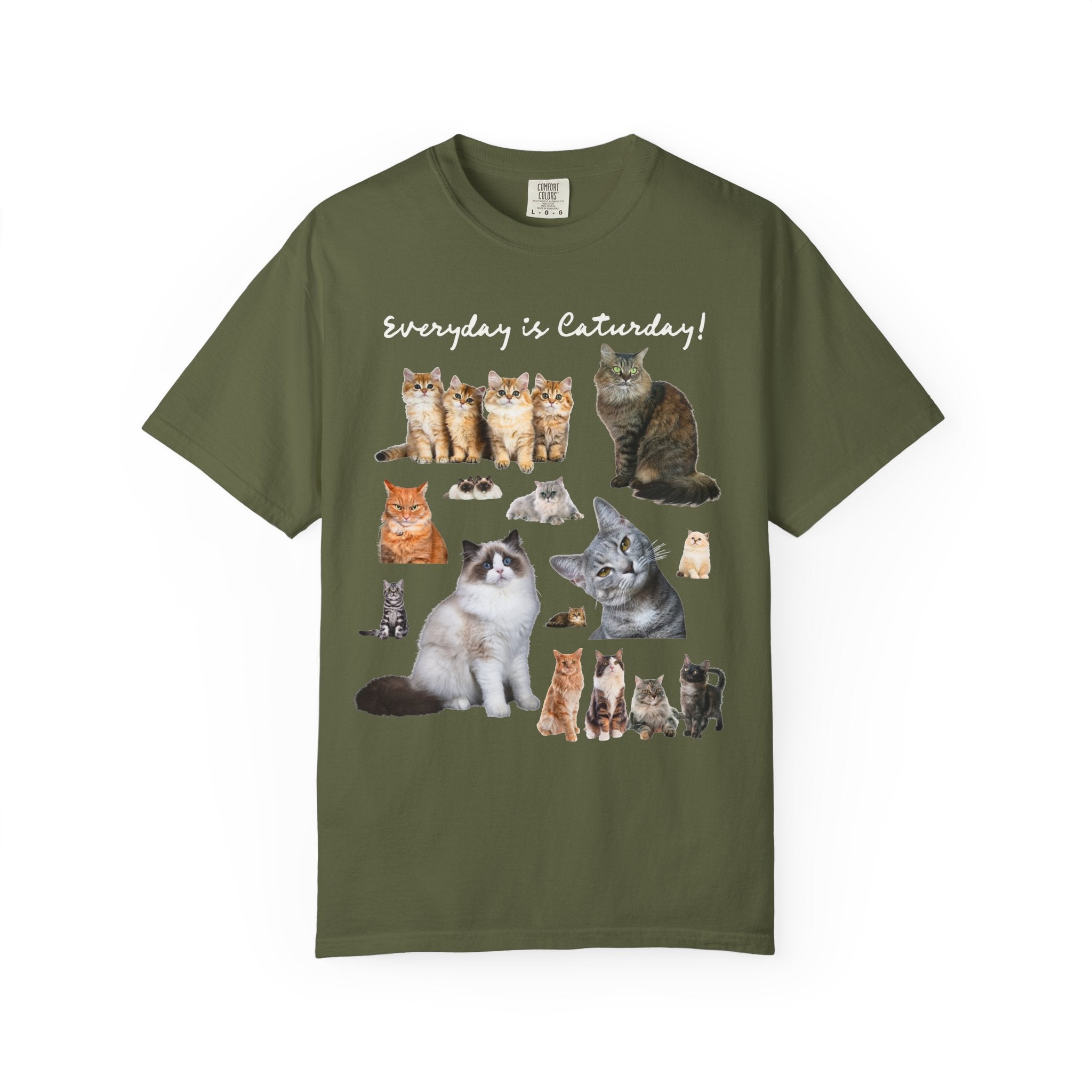 Cat Lover T-Shirt with Photos of Kittens and Cats, Silly Cat Mom or Cat Dad T-Shirt for Cat Owner or Friend Getting a Kitten for Birthday - Opal and June