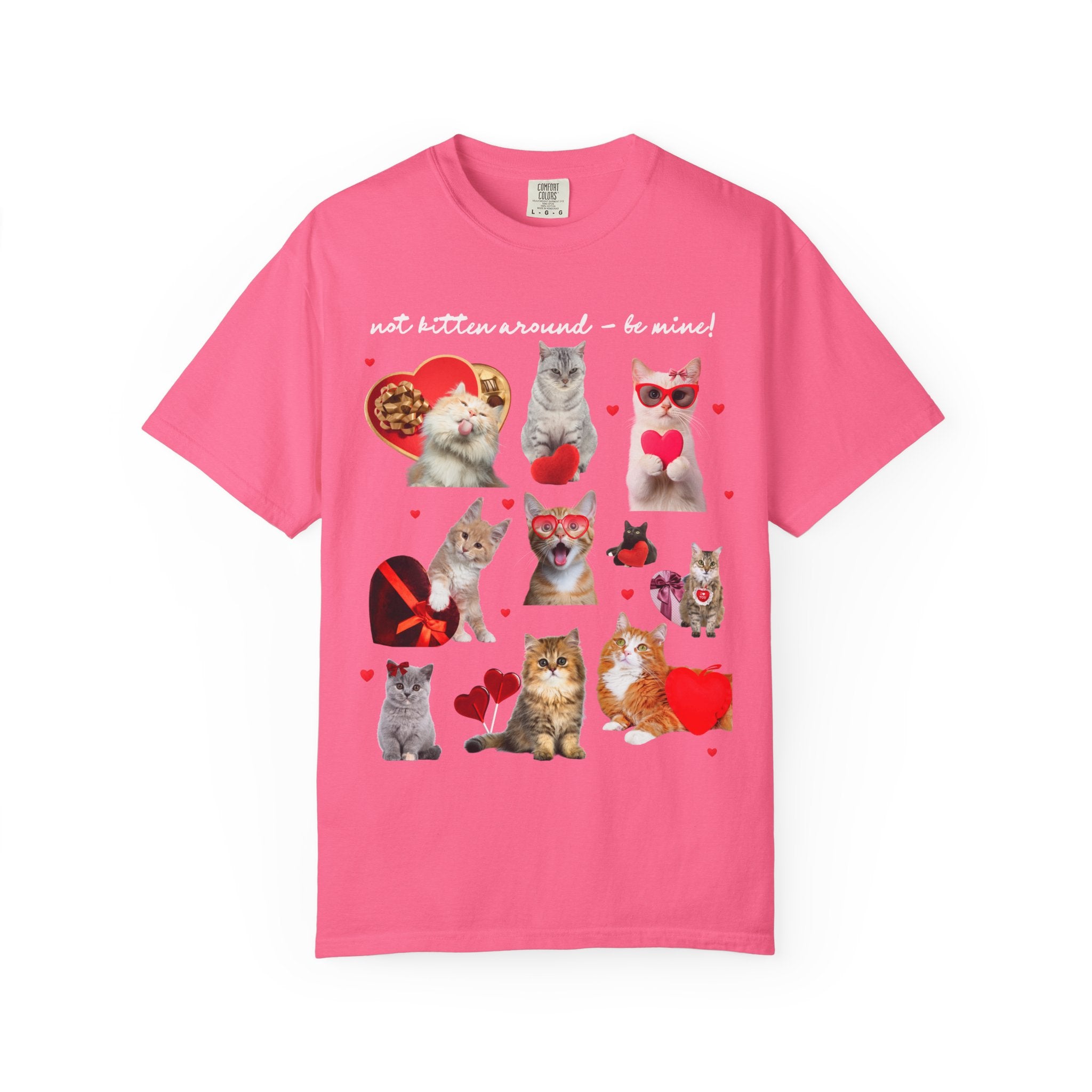 Cat Mom or Cat Dad Valentine's Day T-Shirt for Friend Who Loves Cats, Silly Goblincore Kitten T-Shirt with Hearts, Funny Sarcastic T-Shirt - Opal and June