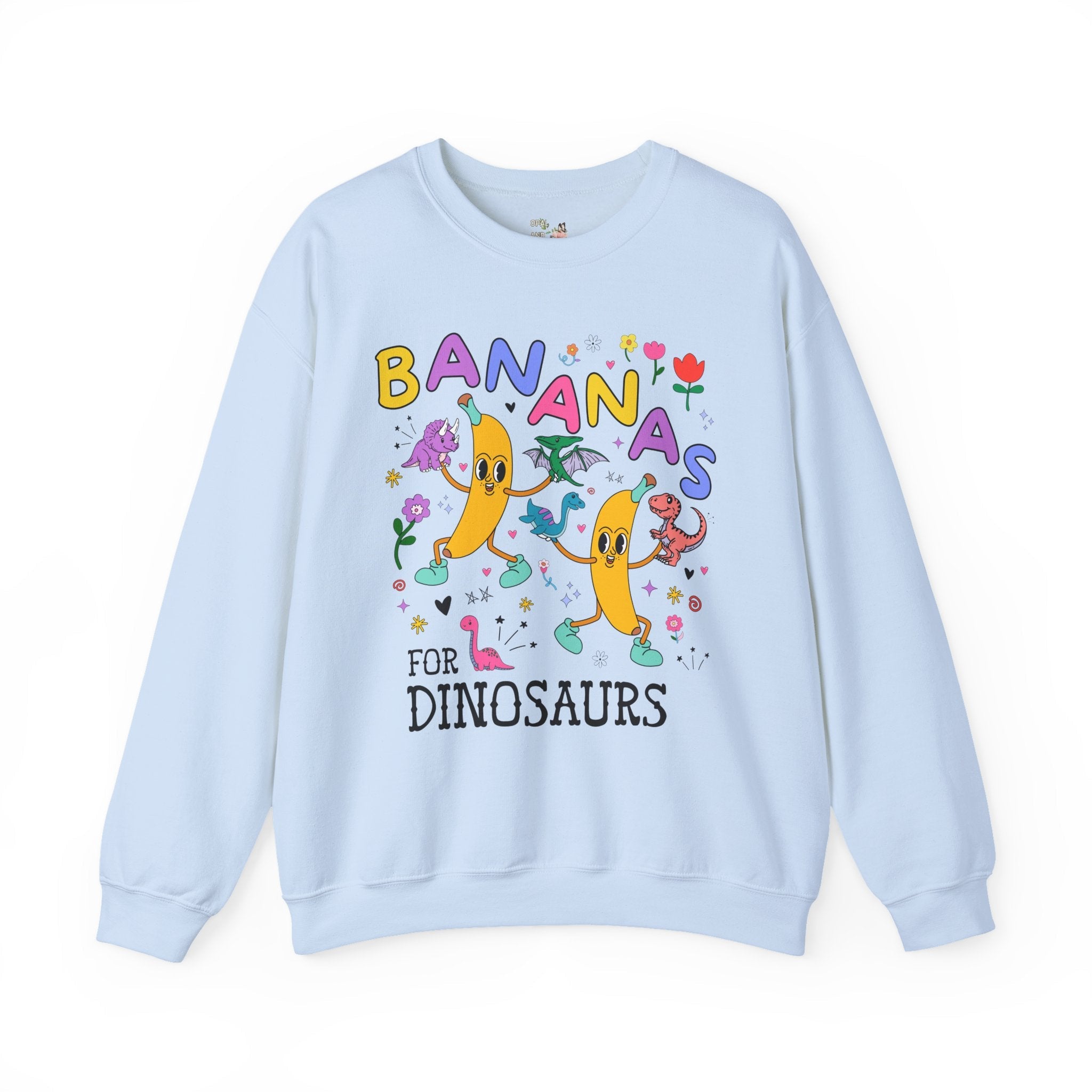 Chaotic Dinosaur Lover Sweatshirt, Cute Birthday Gift for Fruit Lover: Bananas for Dinosaurs, Early 2000s Paleontologist Science Major Shirt - Opal and June