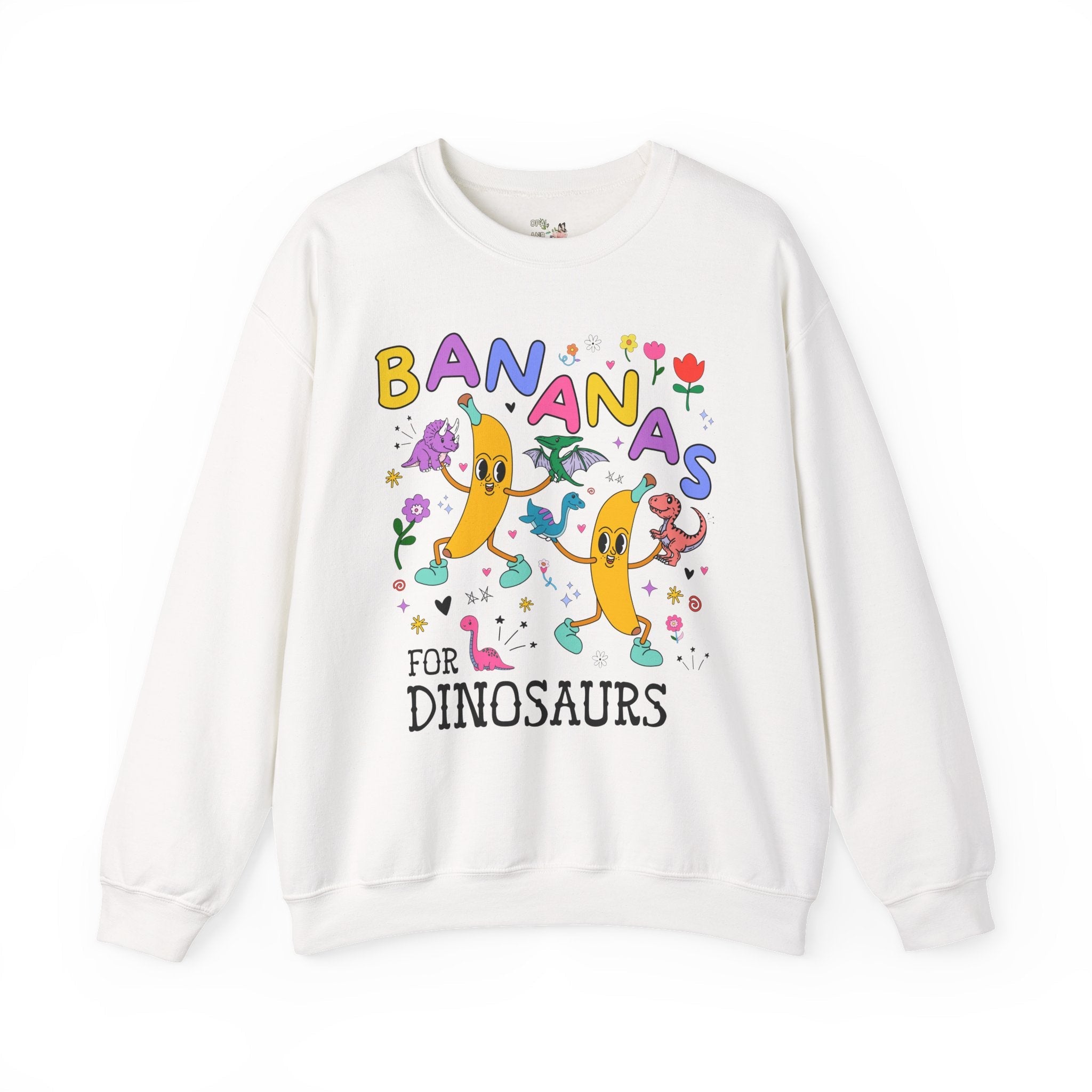 Chaotic Dinosaur Lover Sweatshirt, Cute Birthday Gift for Fruit Lover: Bananas for Dinosaurs, Early 2000s Paleontologist Science Major Shirt - Opal and June