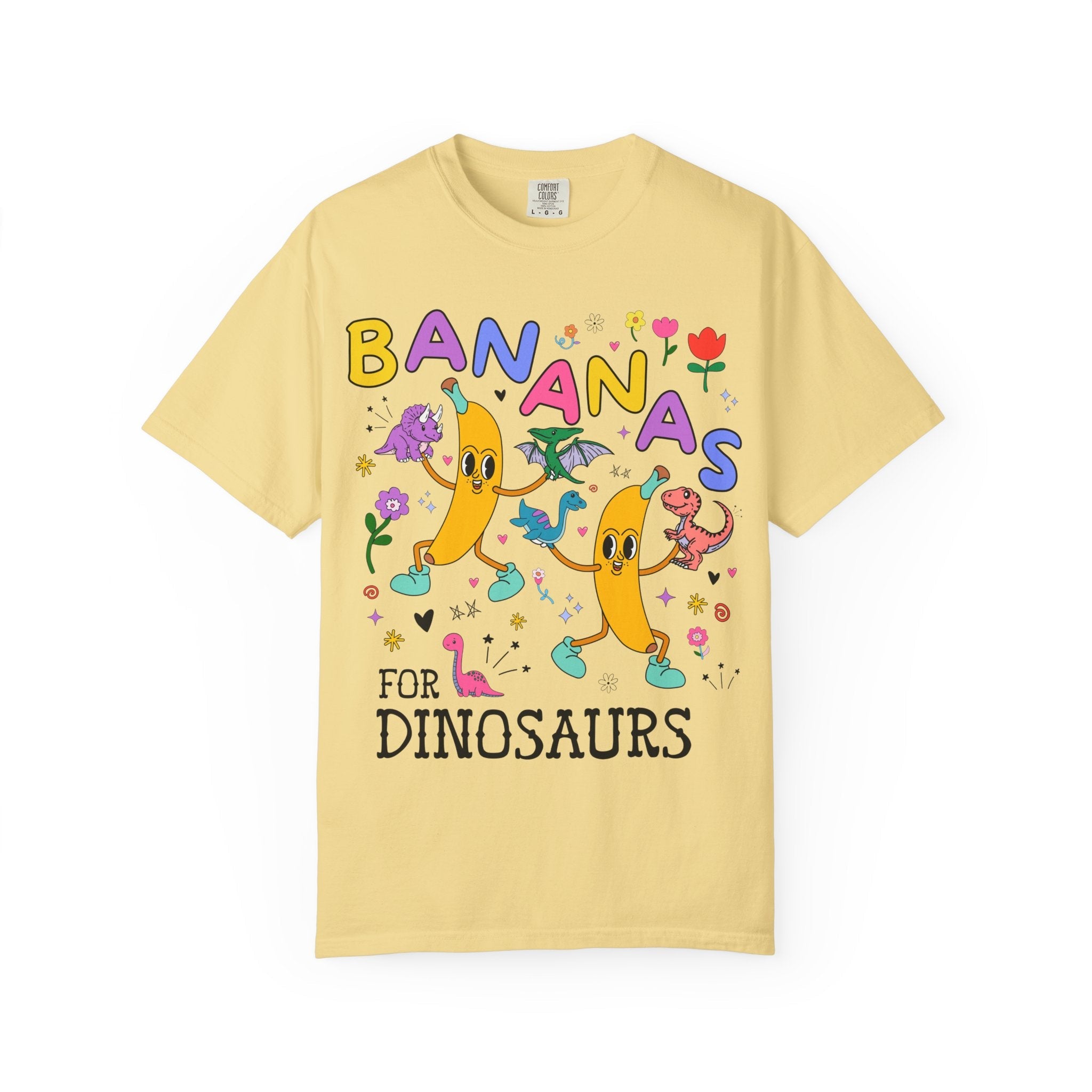 Chaotic Dinosaur Lover Tee Shirt, Cute Birthday Gift for Fruit Lover: Bananas for Dinosaurs, Early 2000s Paleontologist Science Major Tee - Opal and June