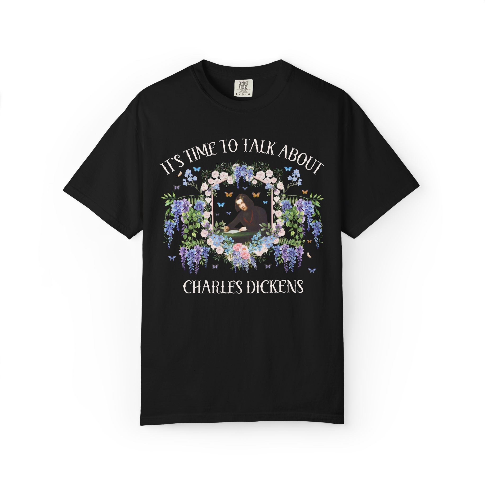 Charles Dickens Classic English Literature Tee Shirt for English Professor or Bookworm, 19th Century Famous Writers, School Librarian Gift - Opal and June