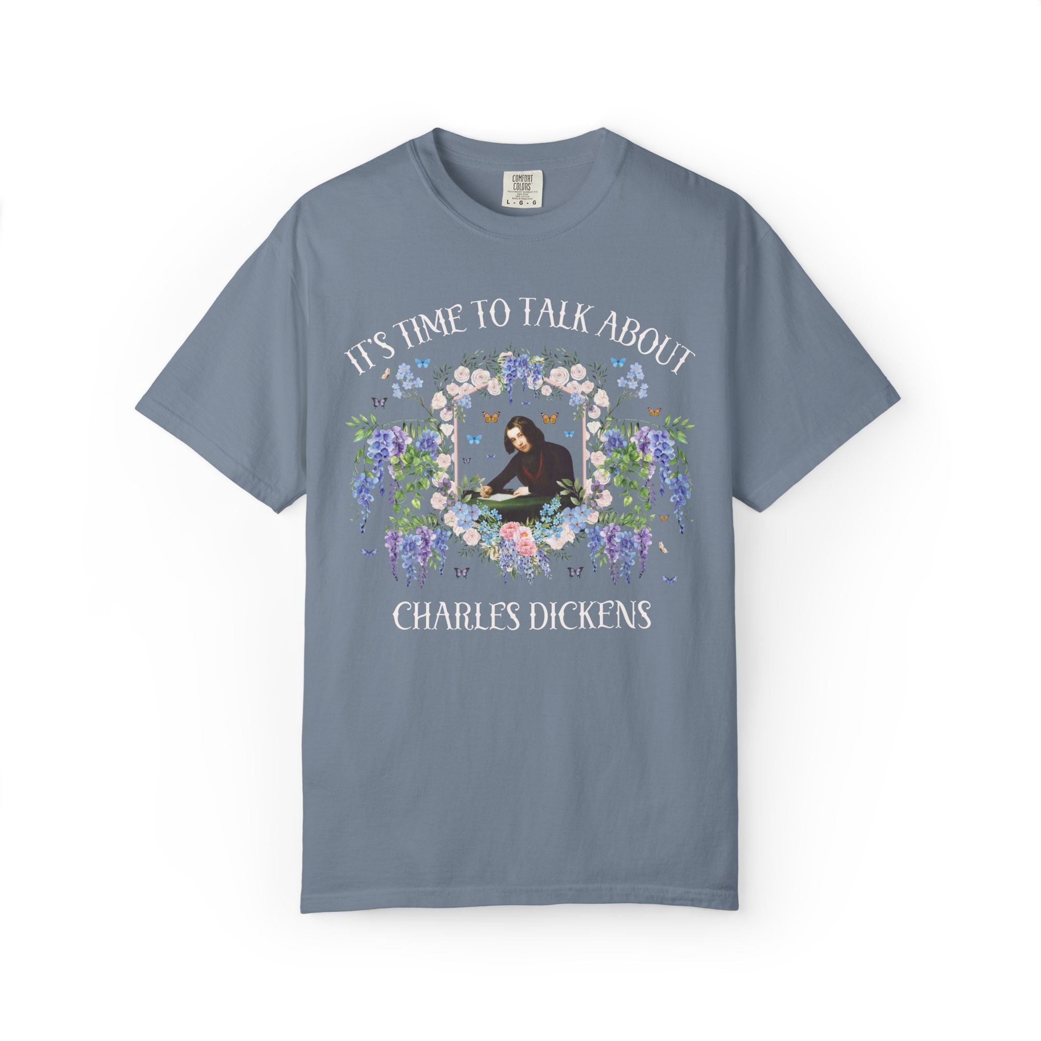 Charles Dickens Classic English Literature Tee Shirt for English Professor or Bookworm, 19th Century Famous Writers, School Librarian Gift - Opal and June
