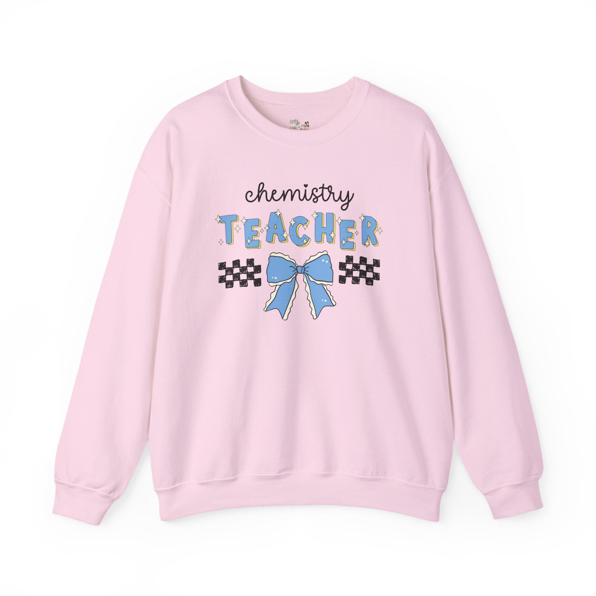 Chemistry Teacher Sweatshirt, Cute Retro Aesthetic Bow, Science Teacher or Professor, Matching Science Department Teacher Back to School - Opal and June