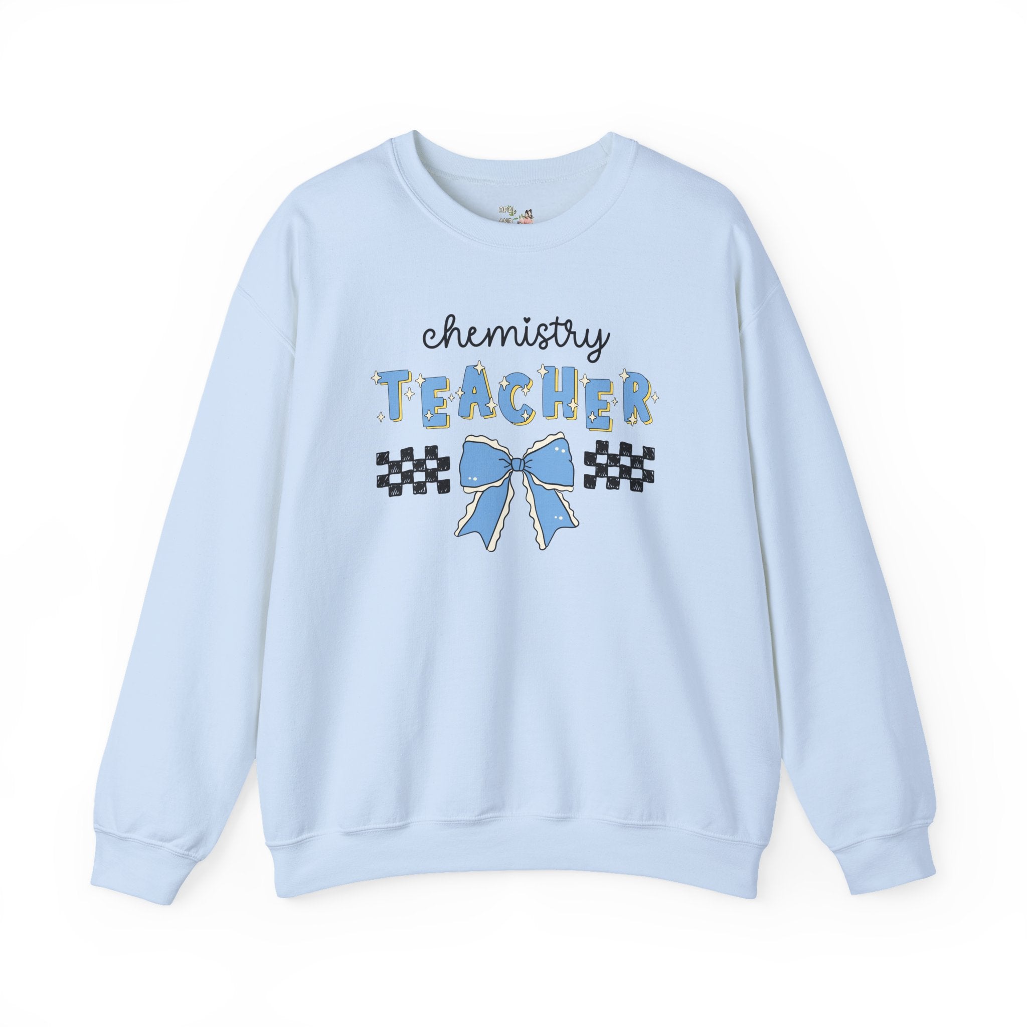 Chemistry Teacher Sweatshirt, Cute Retro Aesthetic Bow, Science Teacher or Professor, Matching Science Department Teacher Back to School - Opal and June