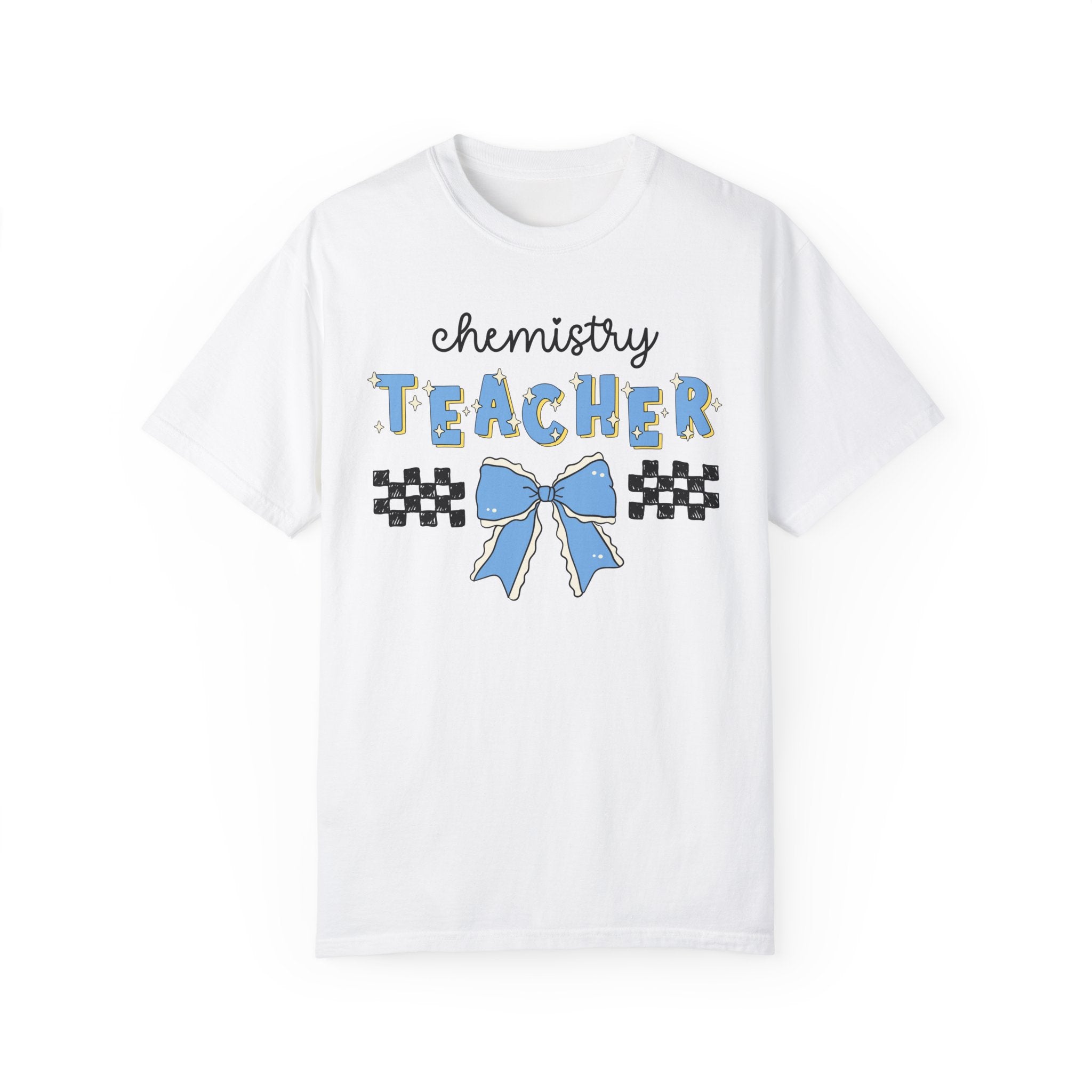 Chemistry Teacher Tee Shirt, Cute Retro Aesthetic Bow, Science Teacher or Professor, Matching Science Department Teacher Back to School T - Opal and June