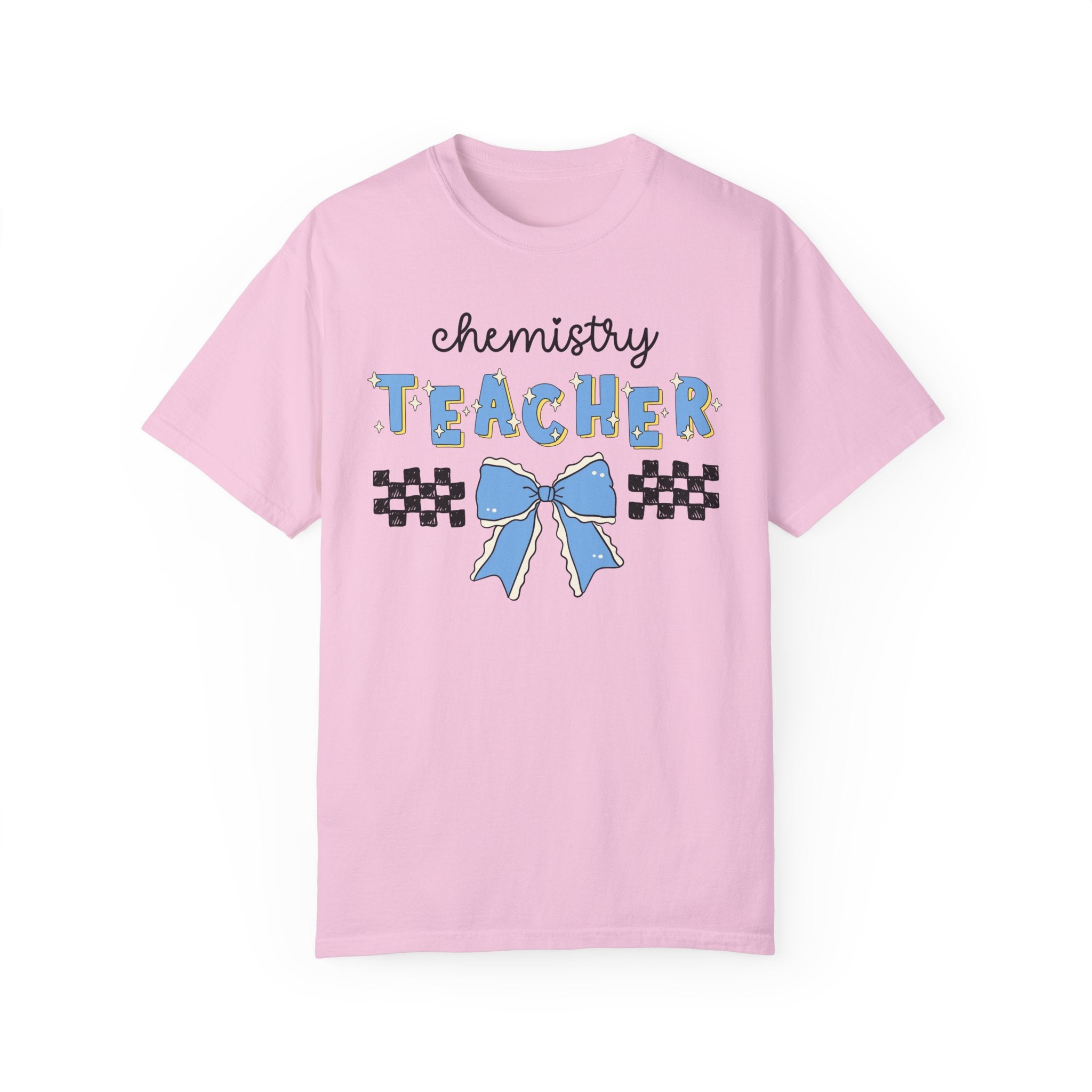 Chemistry Teacher Tee Shirt, Cute Retro Aesthetic Bow, Science Teacher or Professor, Matching Science Department Teacher Back to School T - Opal and June