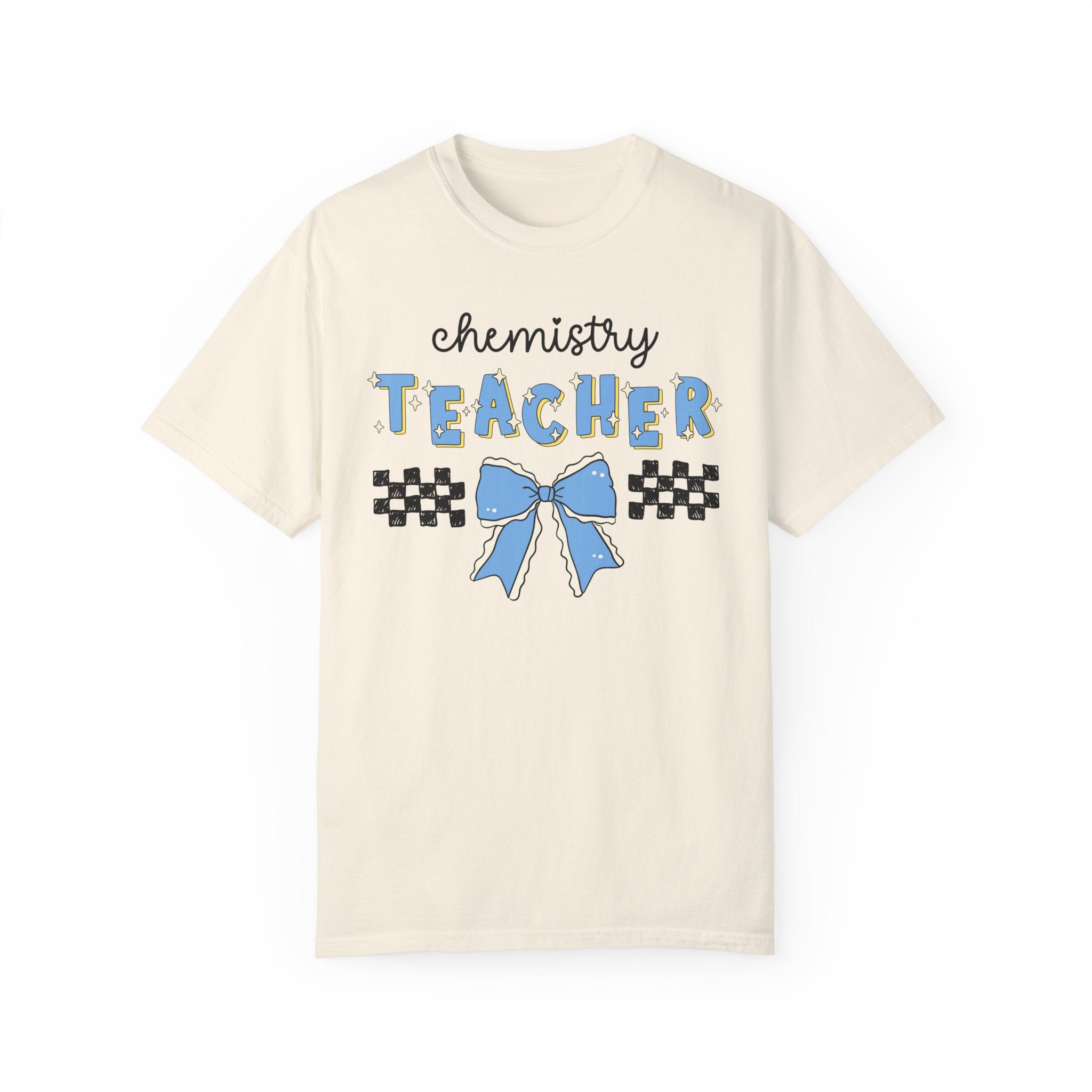 Chemistry Teacher Tee Shirt, Cute Retro Aesthetic Bow, Science Teacher or Professor, Matching Science Department Teacher Back to School T - Opal and June