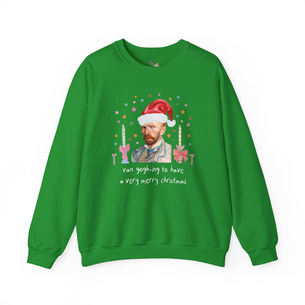 Christmas Art History Buff Sweatshirt with Vincent Van Gogh: Van Gogh-ing to Have a Very Merry Christmas, Silly Famous Painting Xmas Crewneck - Opal and June