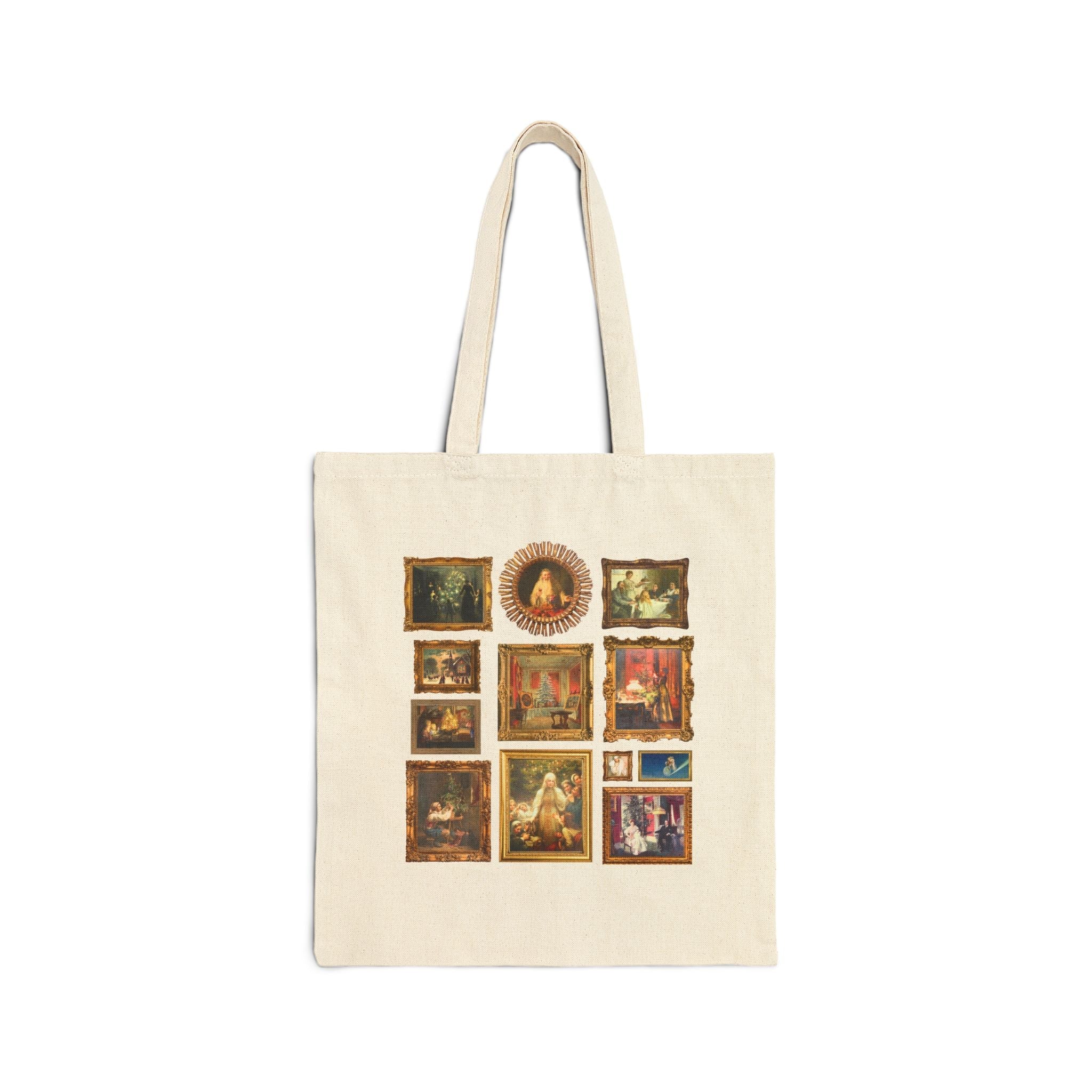 Christmas Art History Tote Bag for Art Historian or Mom Who Loves Famous Paintings, Vintage Aesthetic Matching Holiday Xmas Tote for Artist - Opal and June